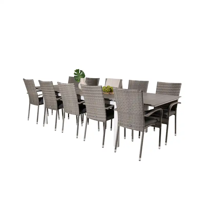 Levels Dining Table 224/324*100 - White Alu / Grey Aintwood Vit/Grå