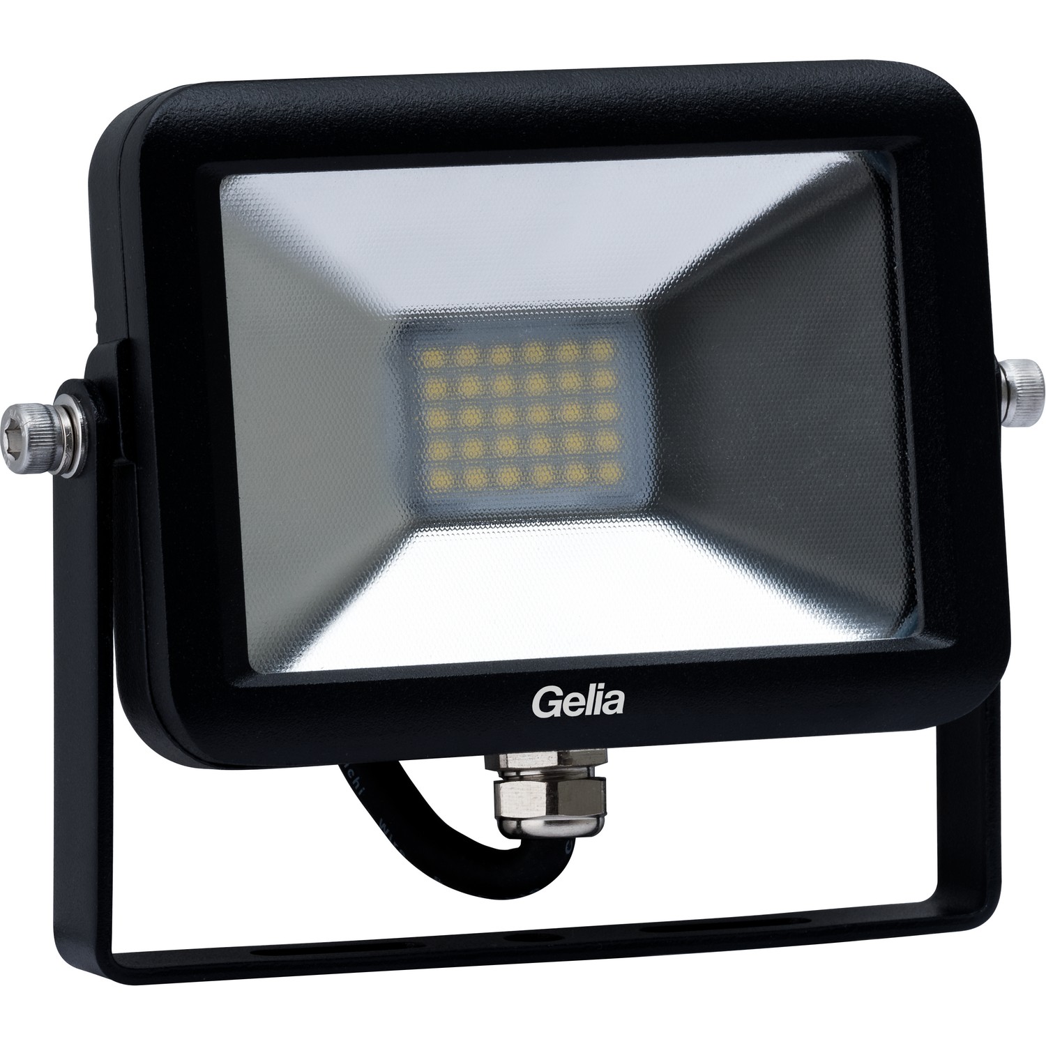 STRÅLKASTARE LED 20W SVART IP65 0.5M KABEL M STICKPROPP Svart