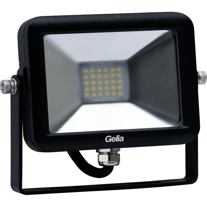 STRÅLKASTARE LED 20W SVART IP65 0.5M KABEL M STICKPROPP Svart