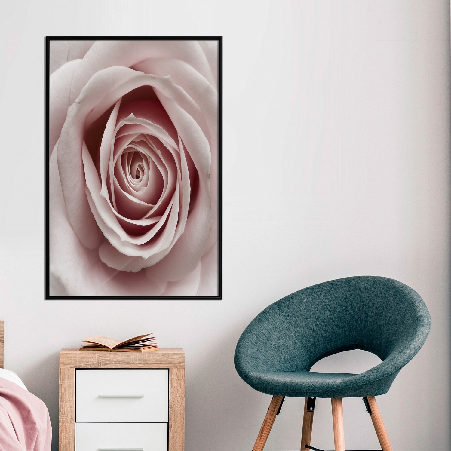 Affisch - Pastel Rose [Poster] 40x60 Svart ram, 40x60 cm