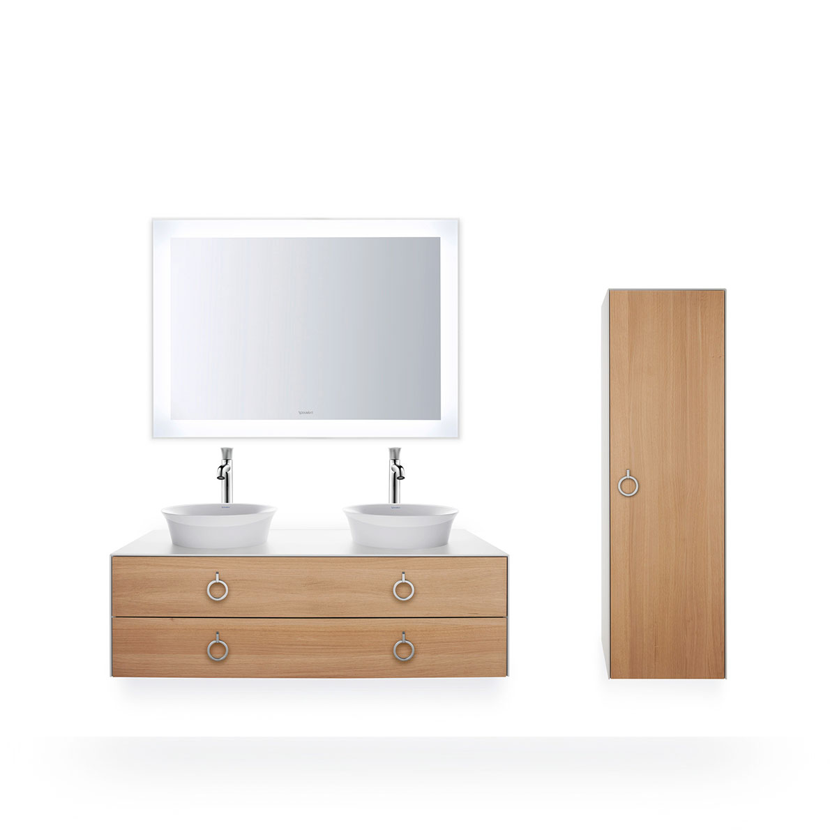Tvättställ Duravit White Tulip för Placering på Bänkskiva Vit Högblank 430 mm