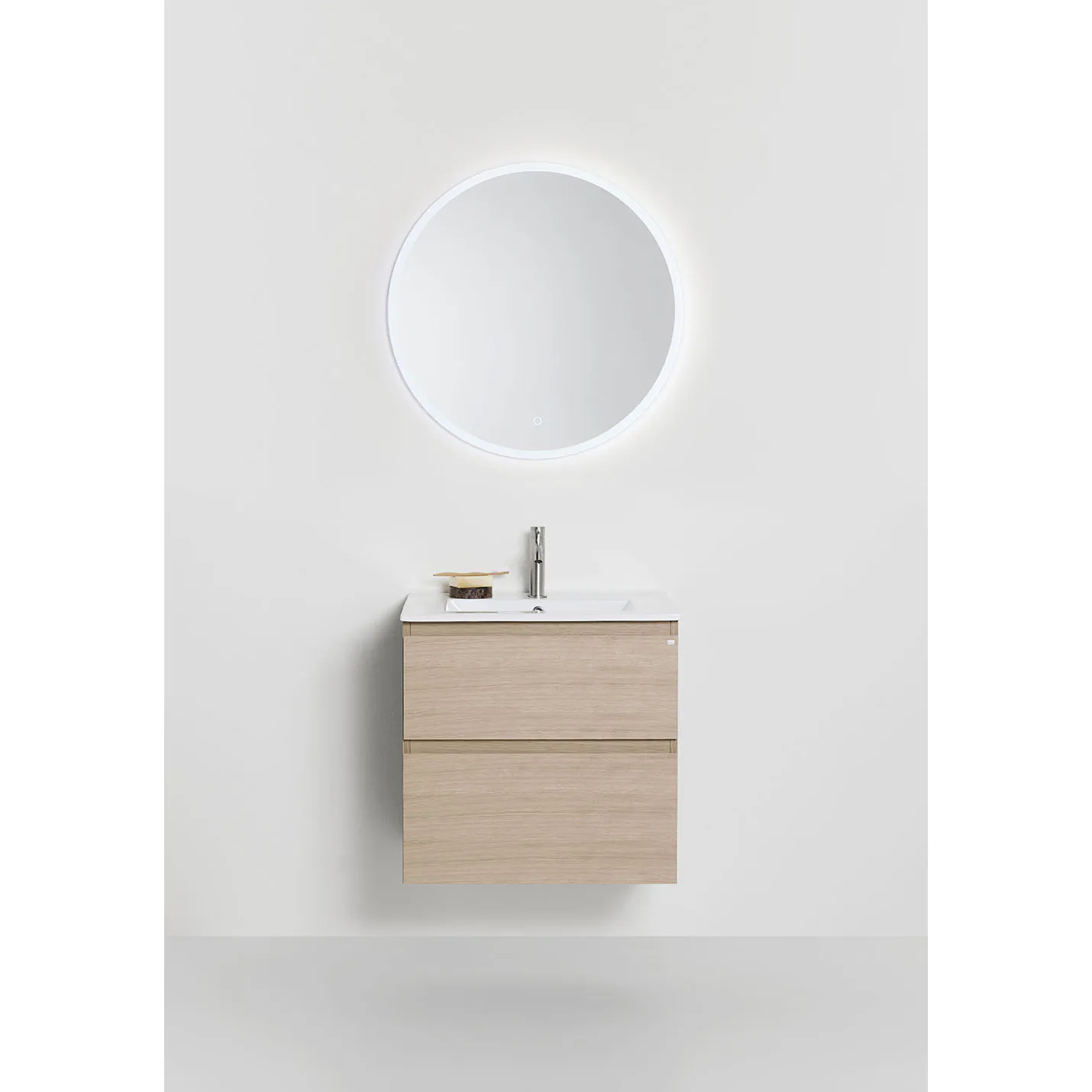 Tvättställsskåp Hafa Go Plus med Tvättställ Ljus Ek, B: 610mm