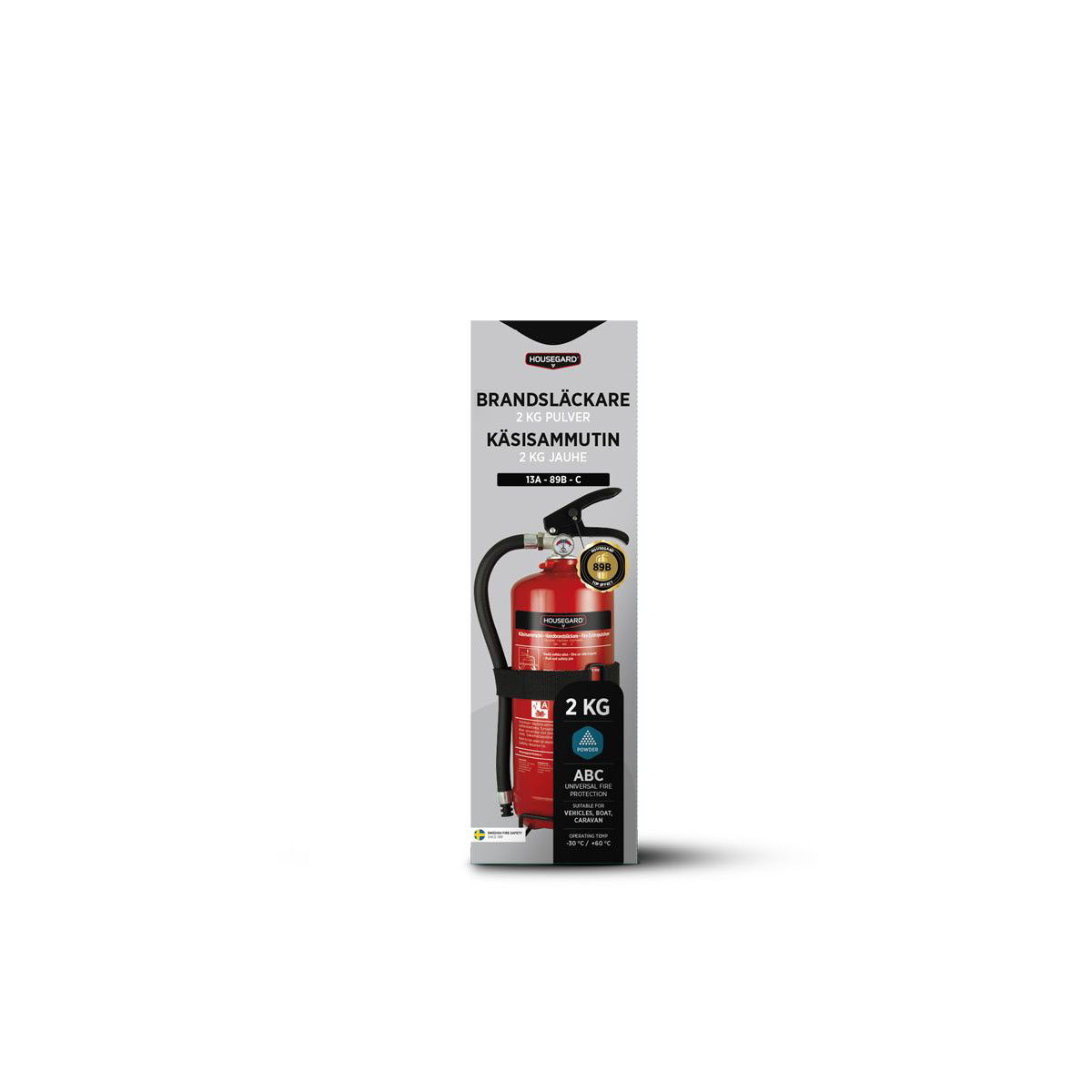 Brandsläckare Housegard 2 kg Pulversläckare PE2HR-A