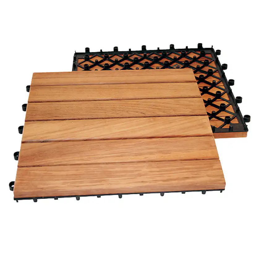 Trall Strand Stainless Teak Deltaplattan 30x30 Typ A Höger