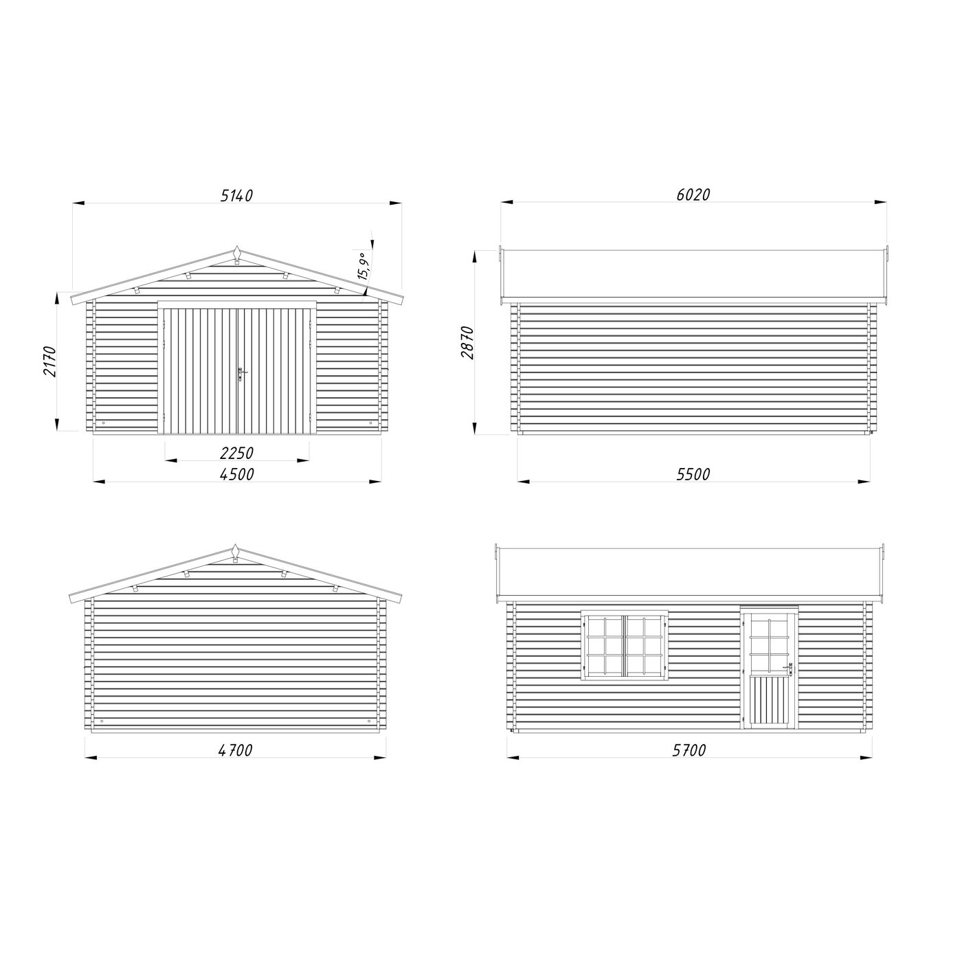 Roger 23,9 m2 with wooden gate Grå dippad