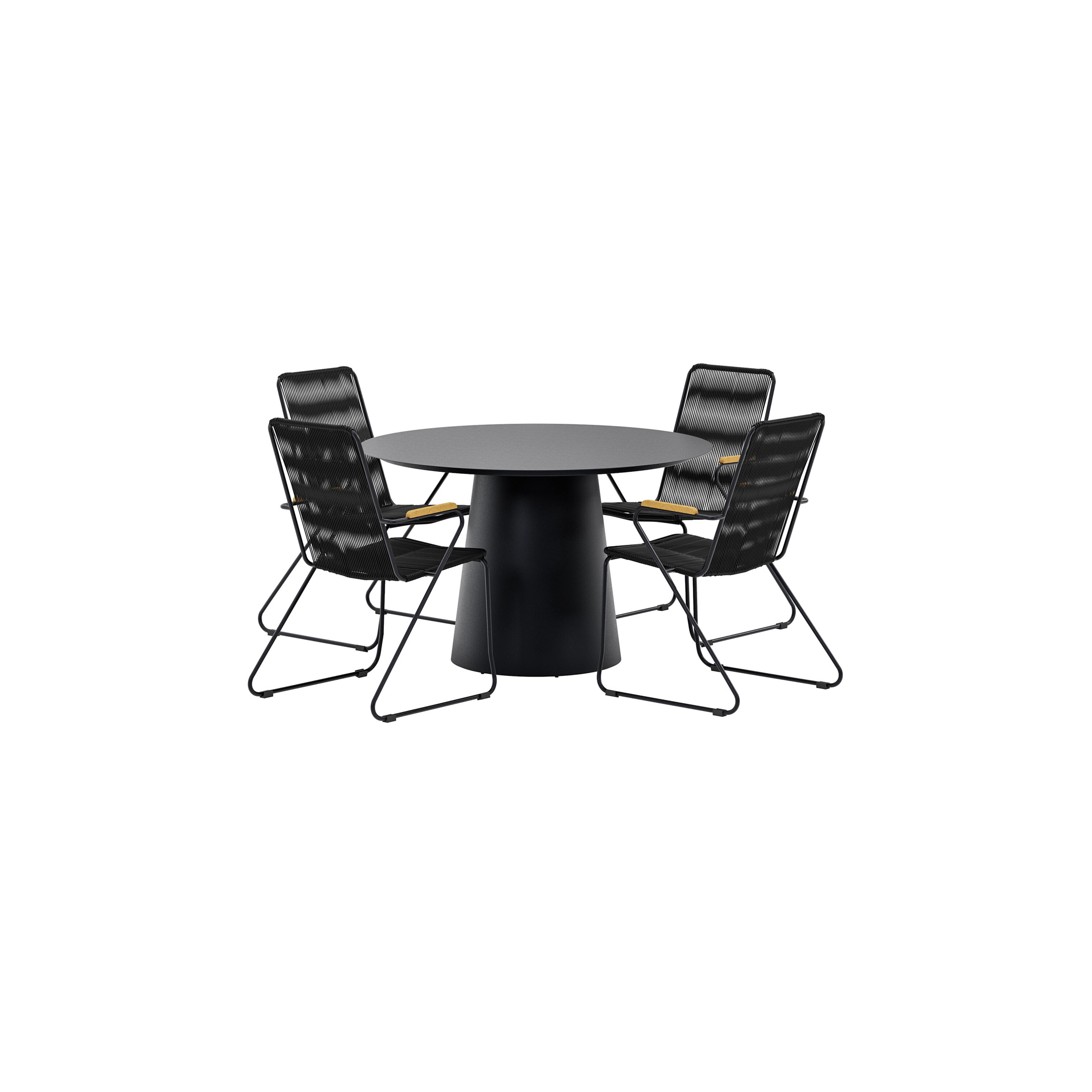 Matgrupp Utomhus Venture Home Lanzo Ø120 cm med 4 st Bois Trädgårdsstolar