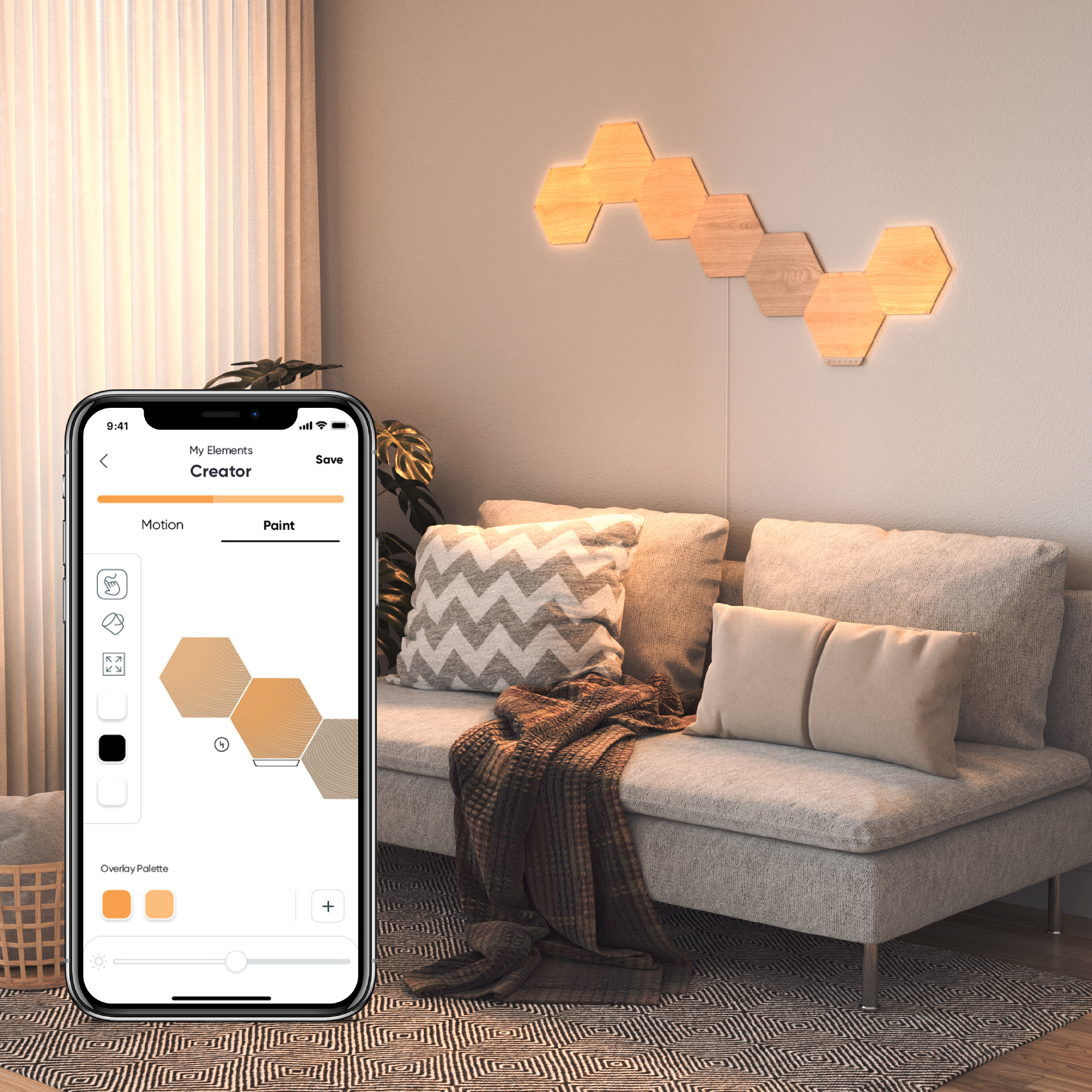 Belysningssystem Nanoleaf Elements Hexagons Startkit 7-pack