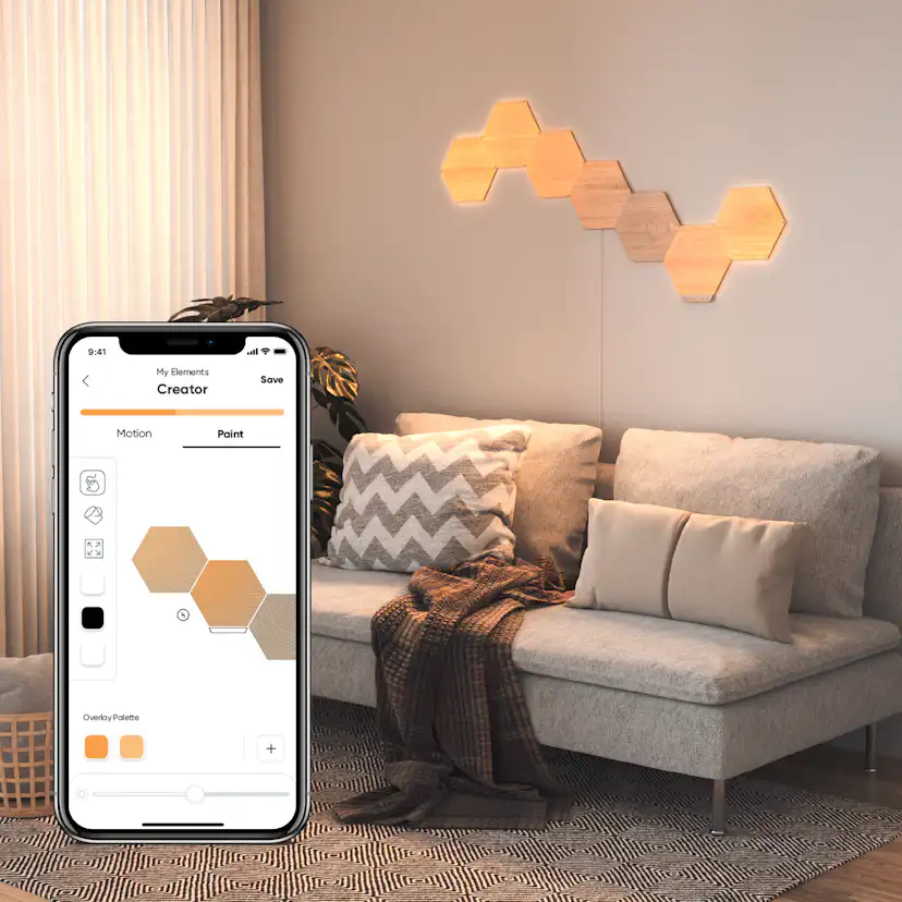 Belysningssystem Nanoleaf Elements Hexagons Startkit 7-pack