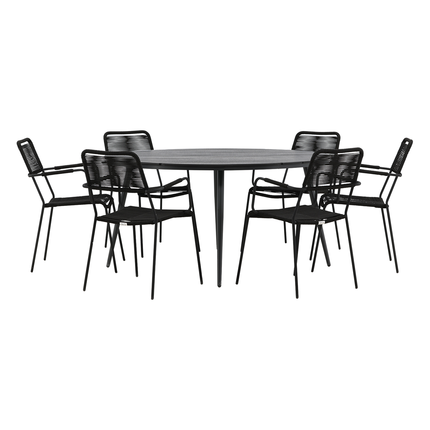 Break - Dining Table Round- Black / Black - Alu / Aintwood - Svart