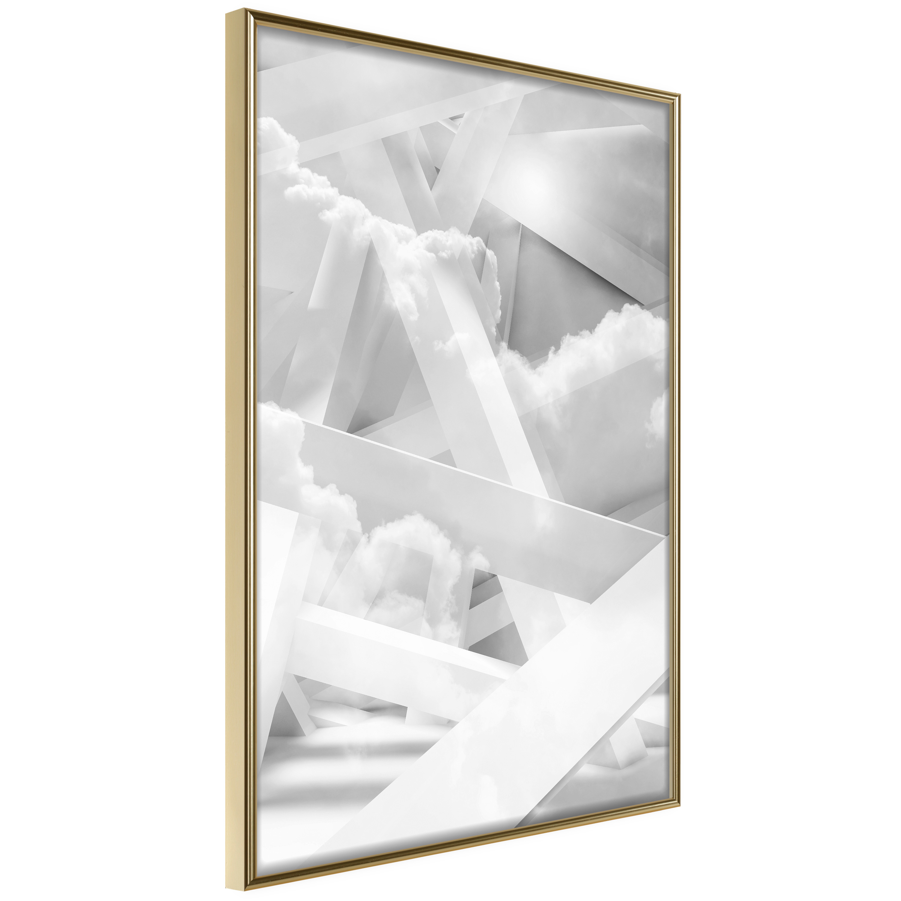 Affisch - Sky-High Construction [Poster] 40x60 Guld ram, 40x60 cm