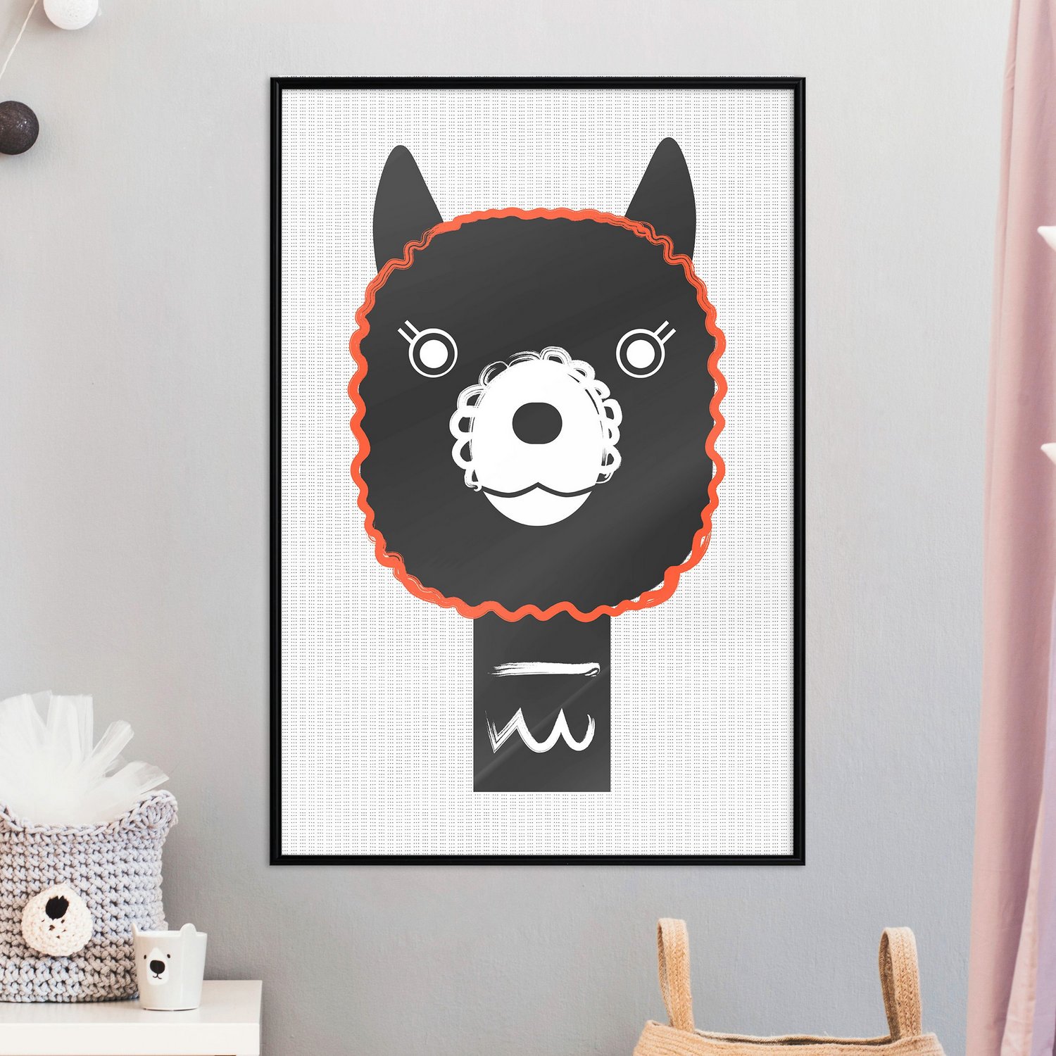 Affisch - Decorative Alpaca [Poster] 20x30 Svart ram, 20x30 cm