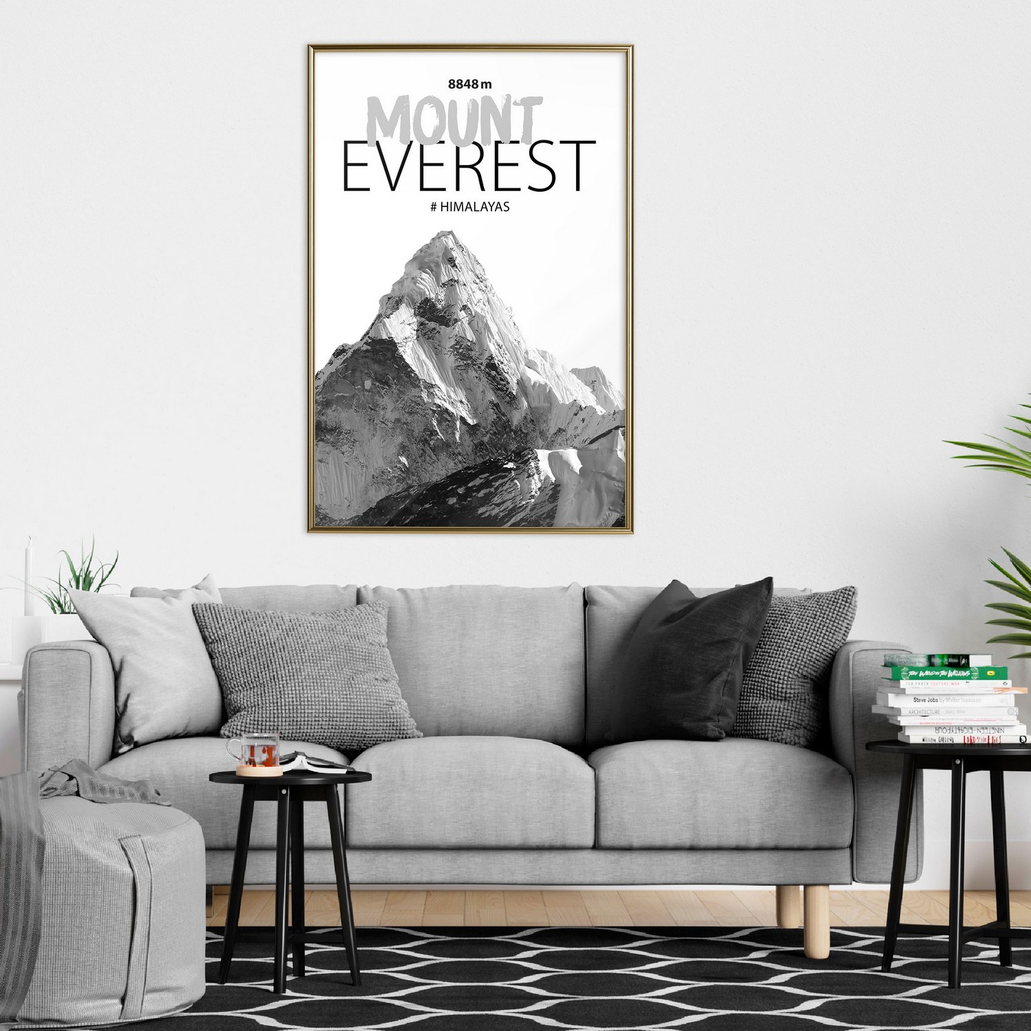 Affisch - Mount Everest [Poster] 40x60 Guld ram, 40x60 cm