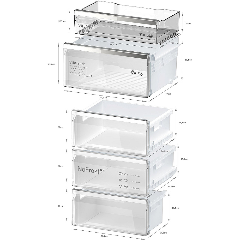 Fristående Kyl & Frys Bosch Serie 6 KGN39AIAU Rostfri med LED-Belysning