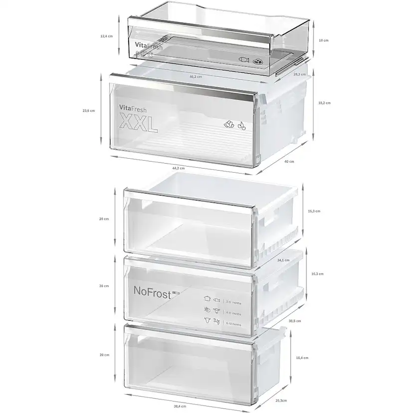 Fristående Kyl & Frys Bosch Serie 6 KGN39AIAU Rostfri med LED-Belysning