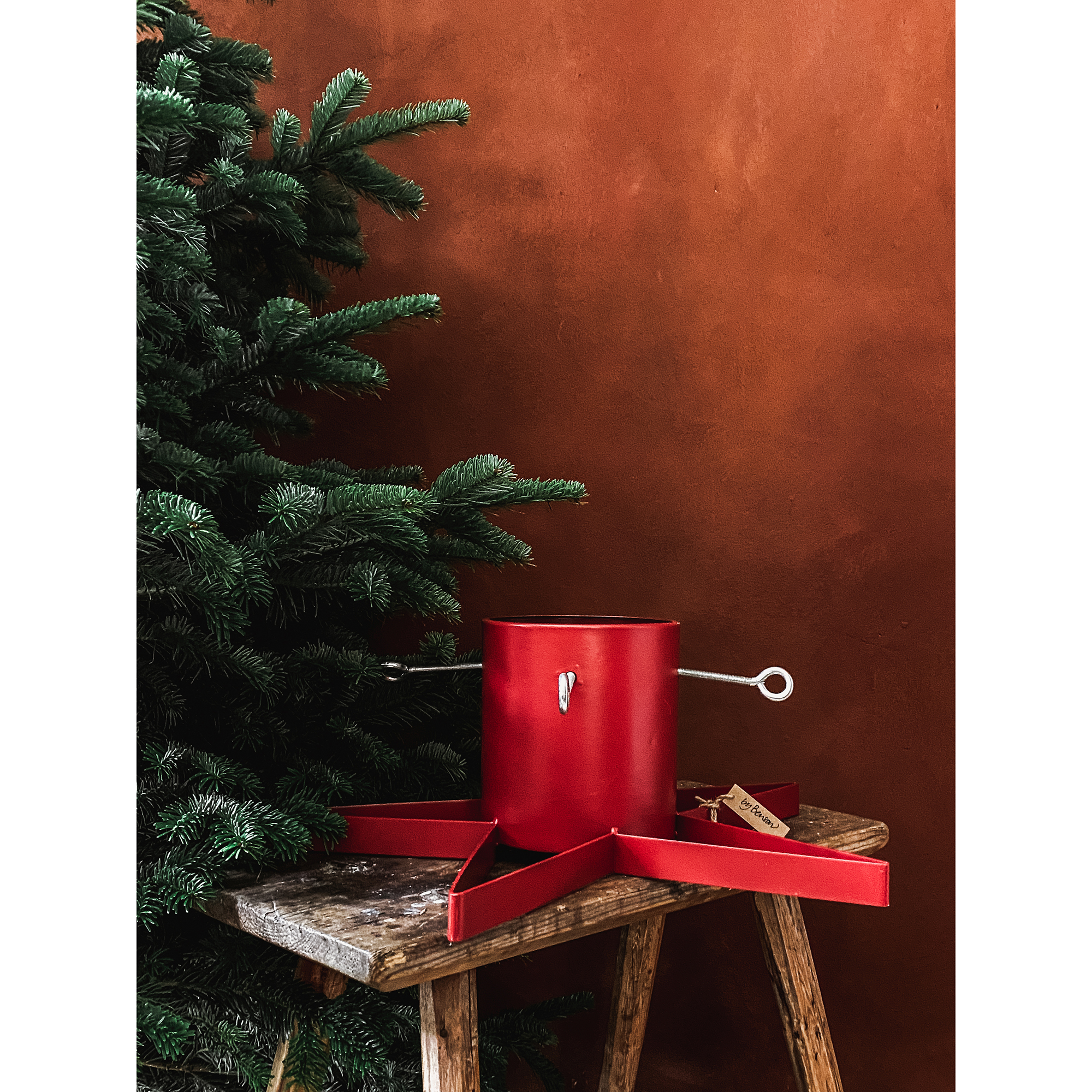 Julgransfot Stand Star - Röd Röd