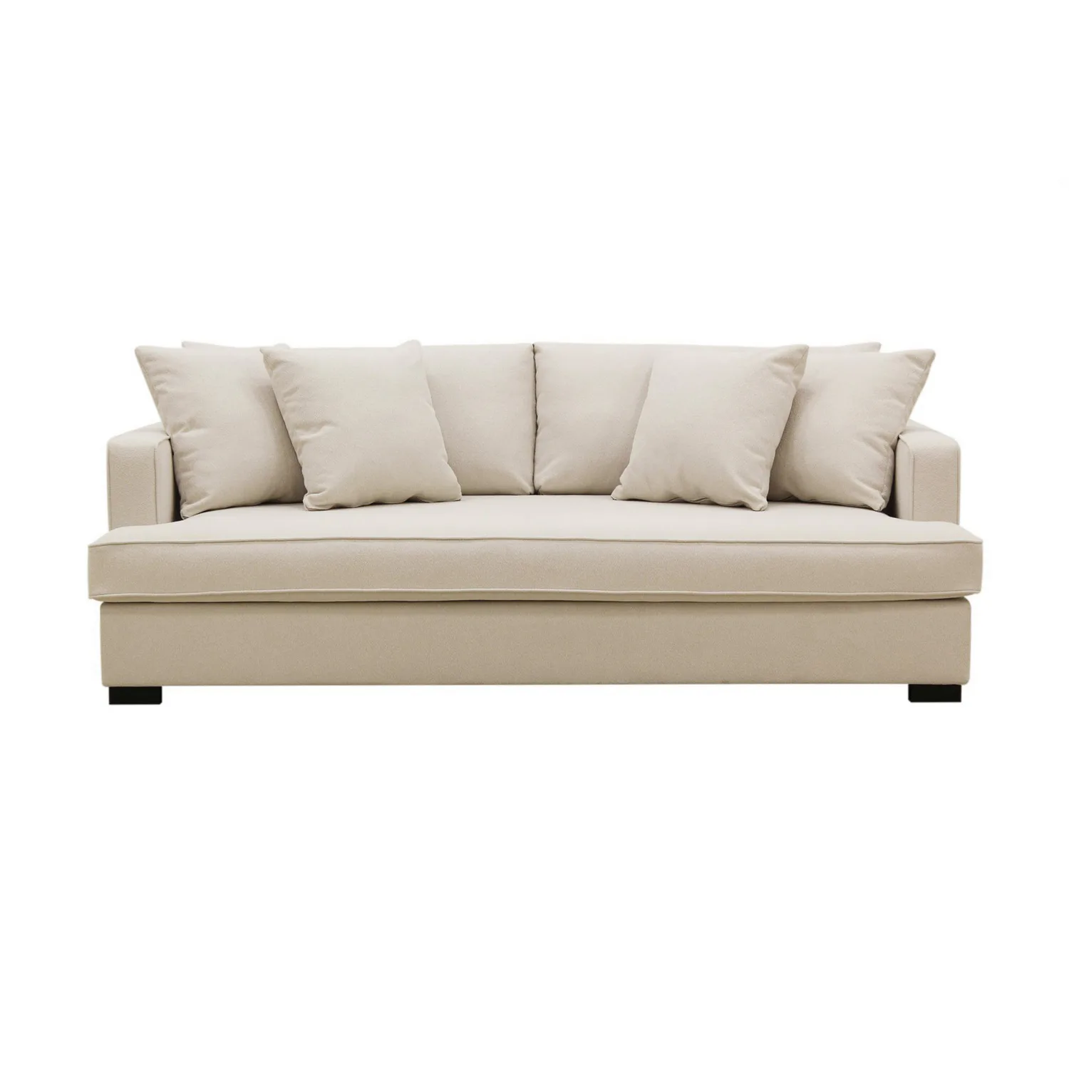 Rossita 3-sits Djup Soffa med Hel dyna i Bouclé Beige Bouclé