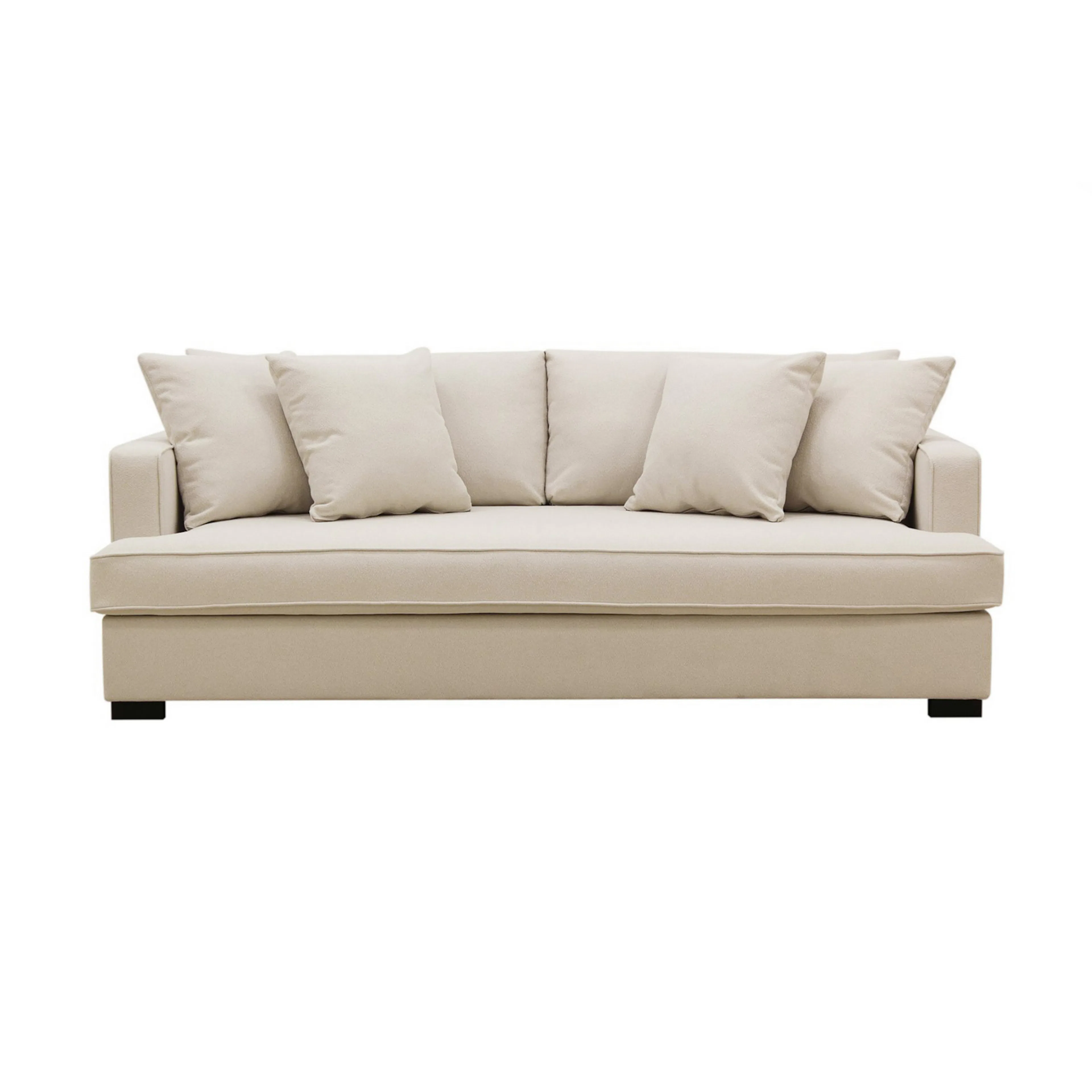 Rossita 3-sits Djup Soffa med Hel dyna i Bouclé Beige Bouclé