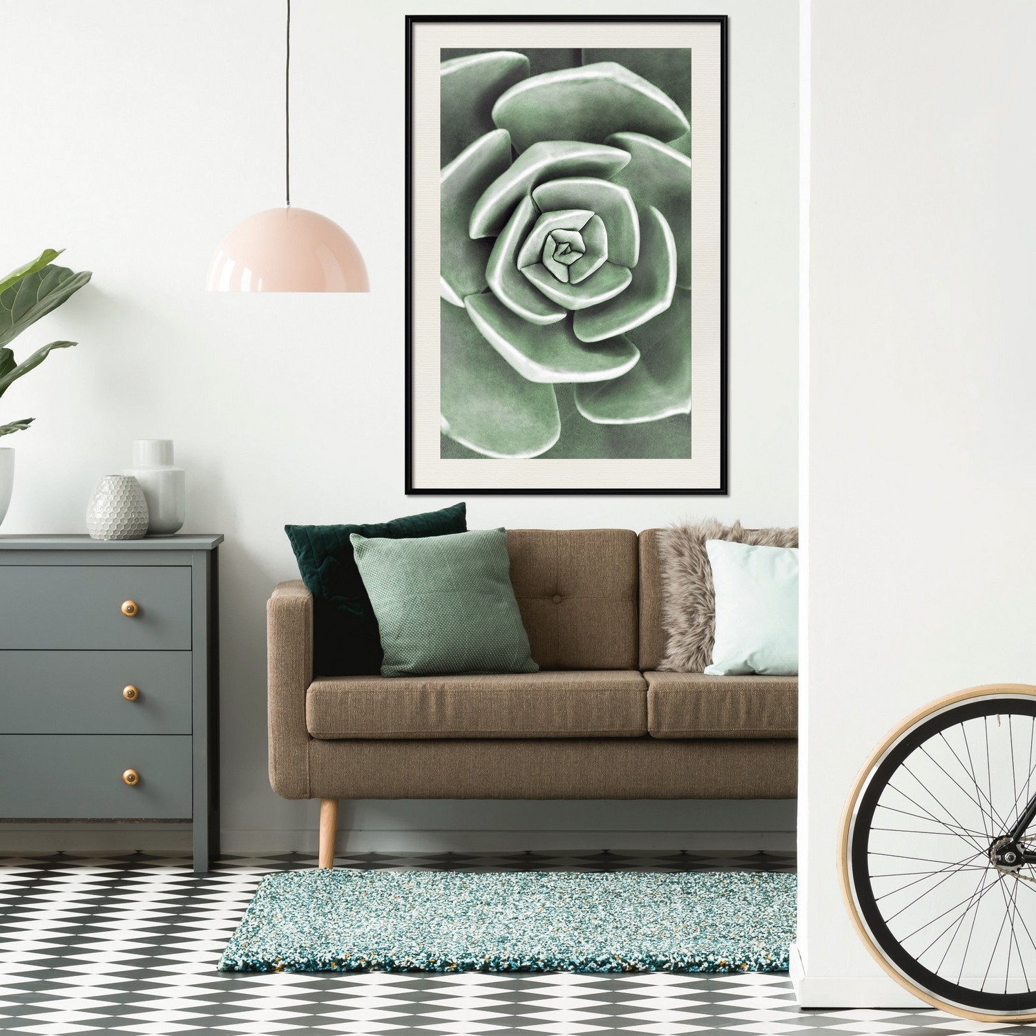 Affisch - Beautiful Succulent [Poster] 30x45 Svart ram med passepartout, 30x45 cm