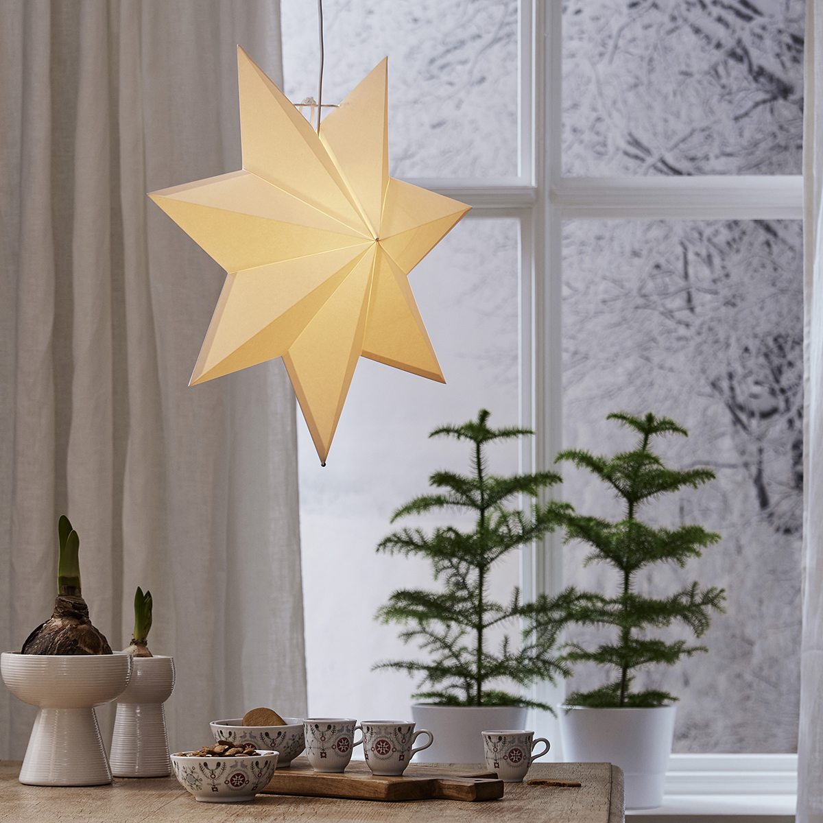 Pappersstjärna Star Trading Polar 55 cm Adventsstjärna till Fönster