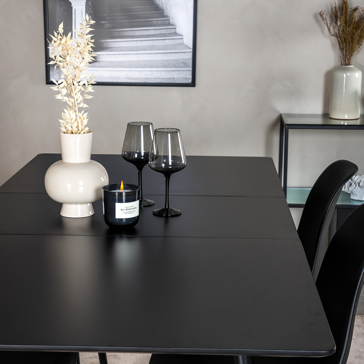 Matgrupp Venture Home Silvia med Iläggsskiva och 4 Pop Stolar