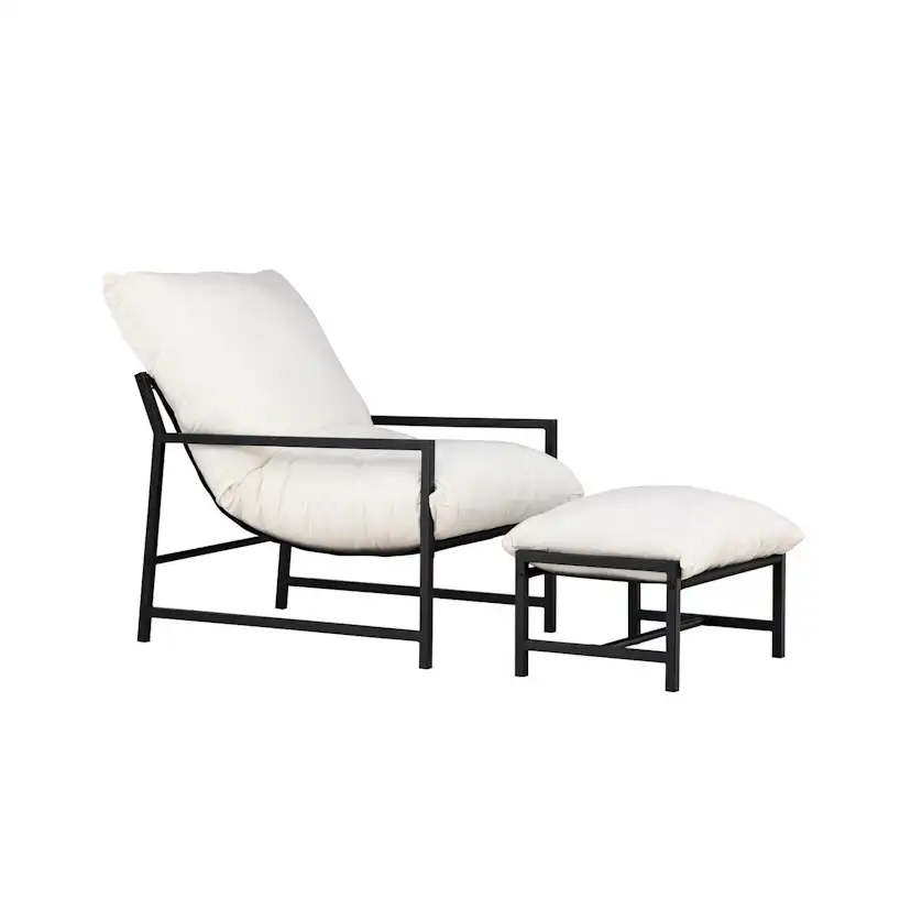 Corso Lounge Chair - Black / Beige Svart