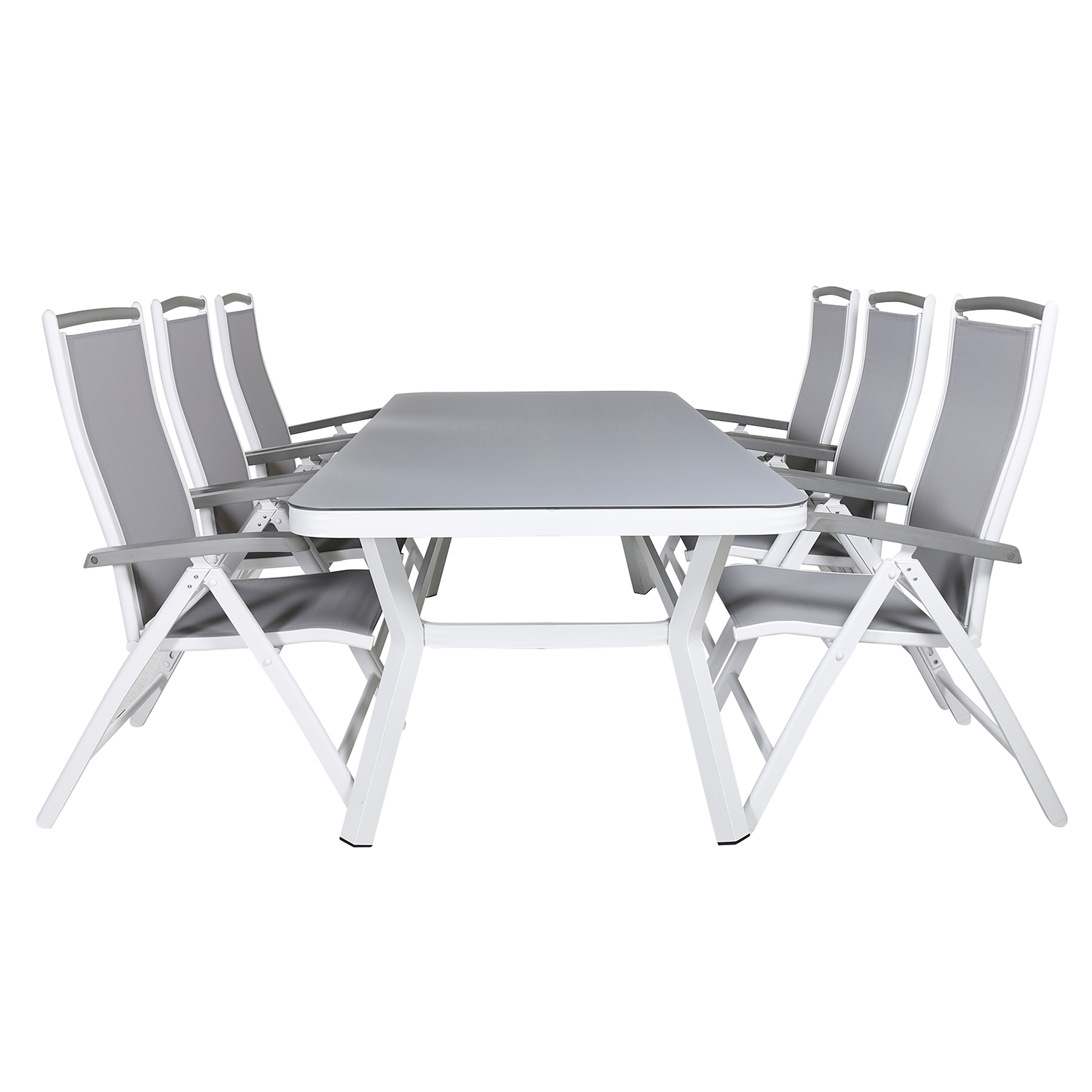 Matgrupp Utomhus Venture Home Virya 160x90 cm med 6 Albany Trädgårdsstolar
