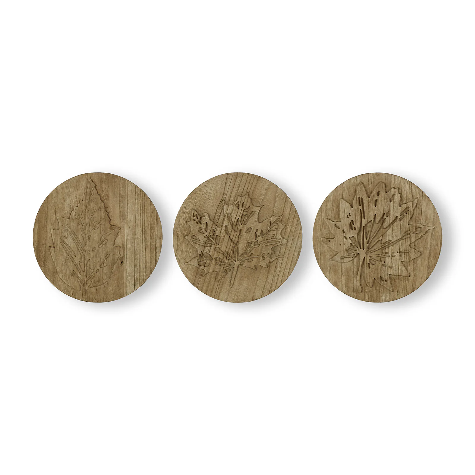 Tavla Art For The Home Wood Leaves Trio