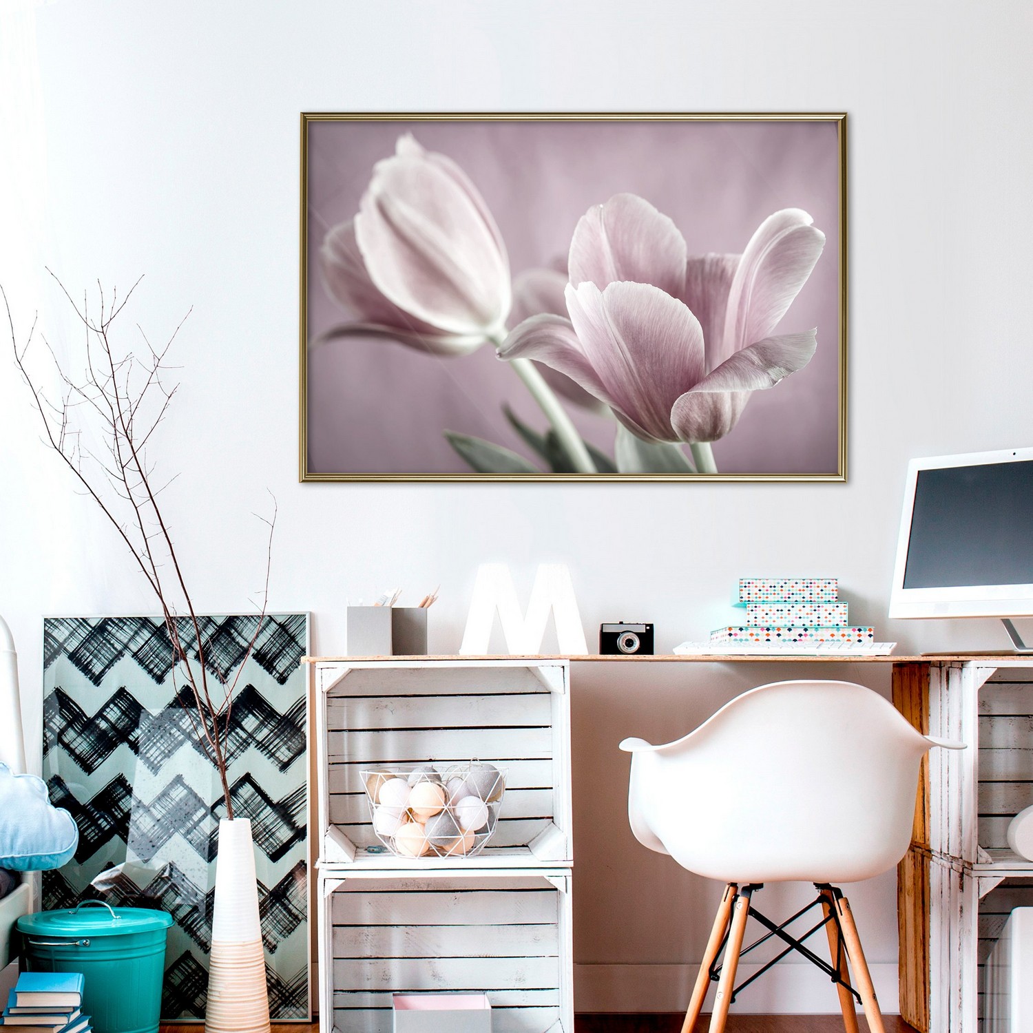 Poster Artgeist Affisch Pink Tulips