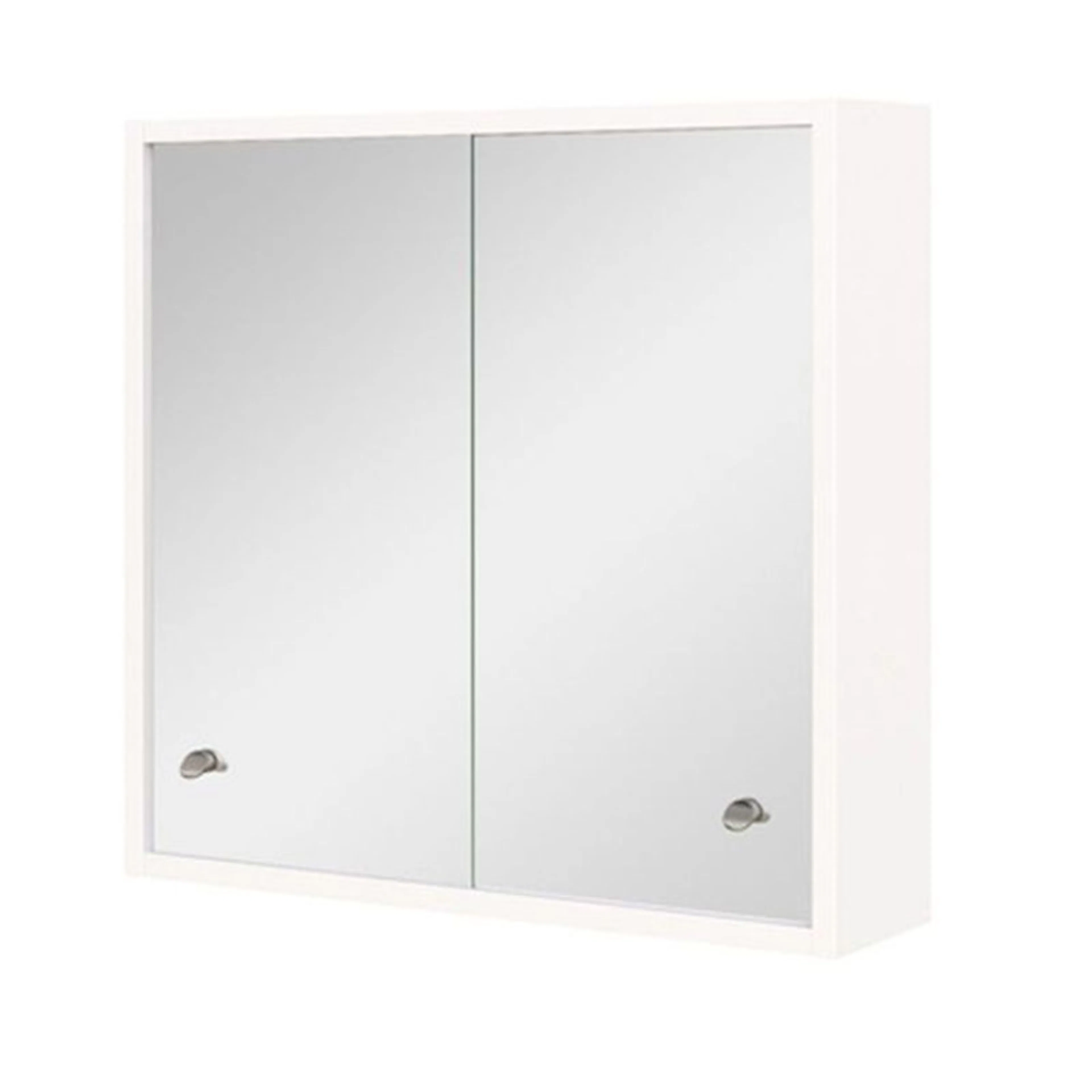 SPEGELSKÅP BASIC AQUA VIT HÖGBLANK ELUTTAG BxHxD: 598x576x146 mm, Med eluttag, Utan toppbelysning