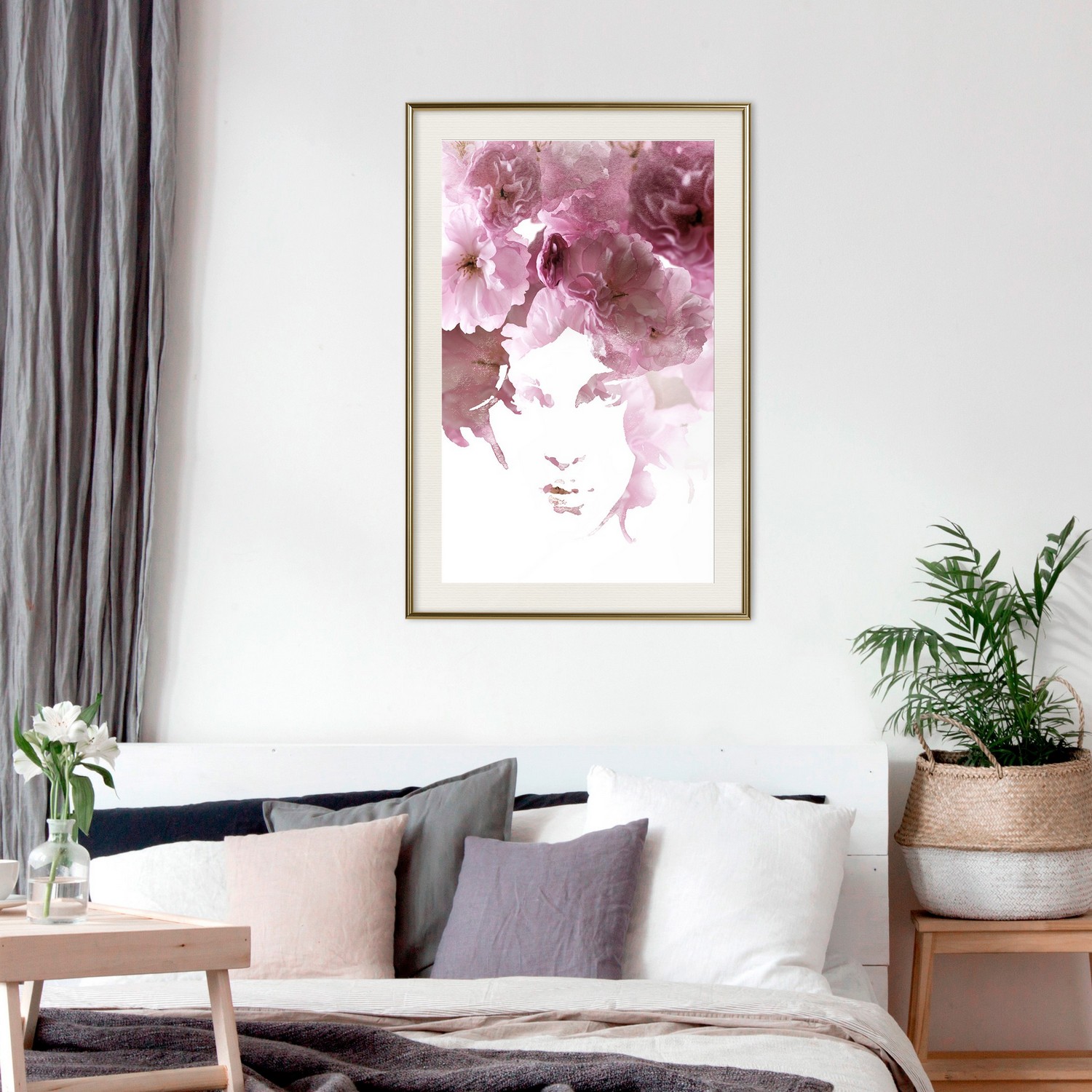 Affisch - Flowery Look [Poster] 20x30 Guld ram med passepartout, 20x30 cm