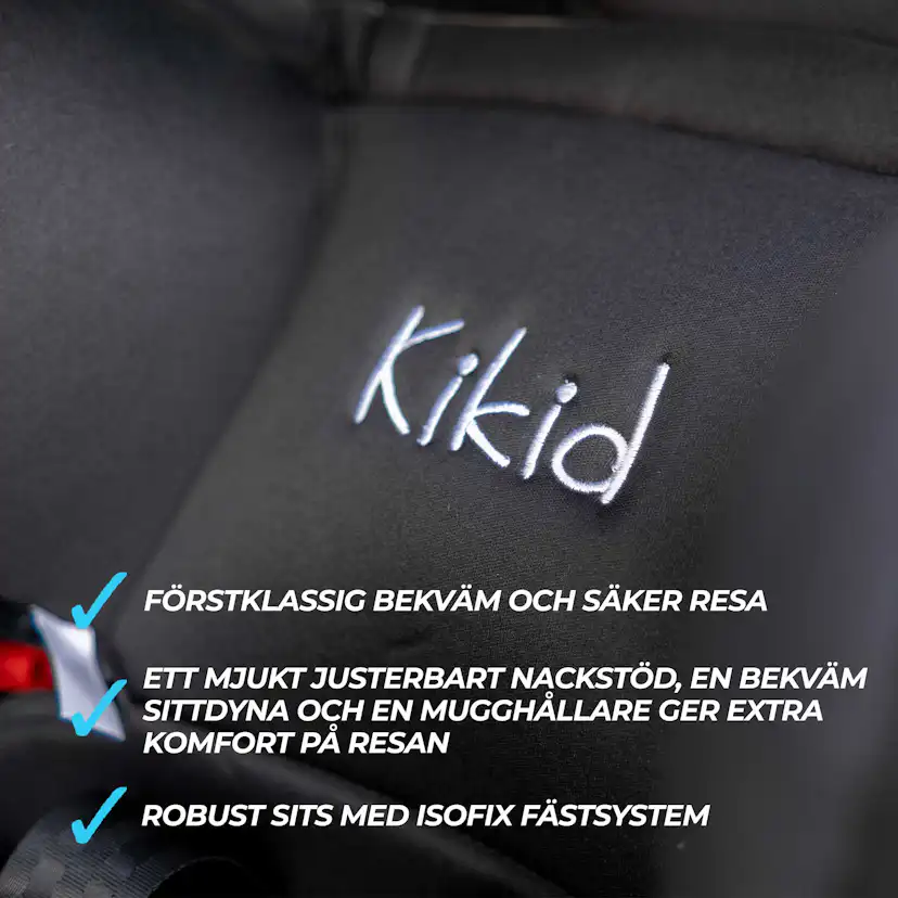 Bilbarnstol Kikid ISOFIX 9-36 kg Black Edition