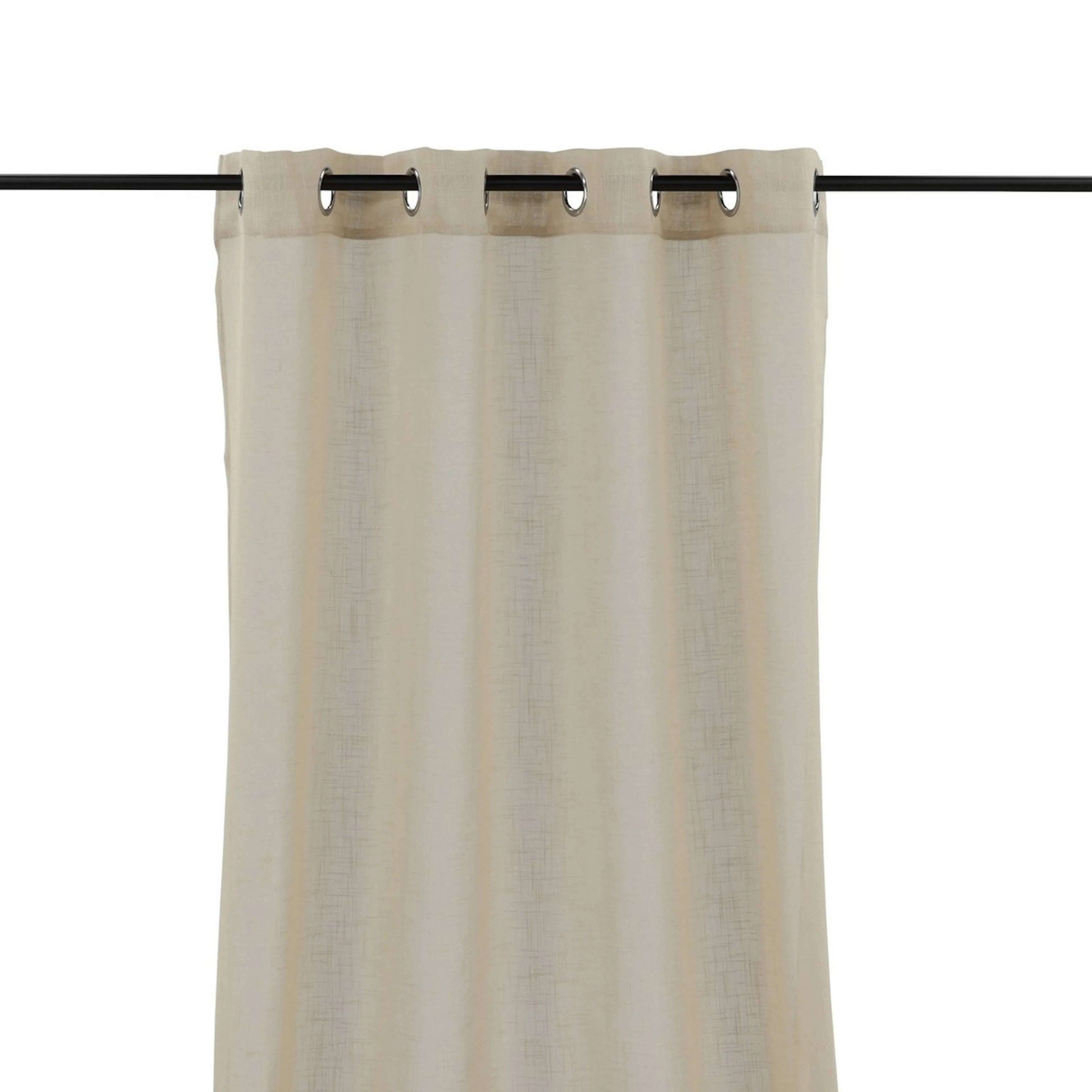Kaya Curtain Polyester/linenlook - Beige - 140*240 - Eyeletc Beige, Längd: 240 cm