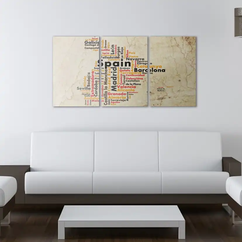 Tavla Arkiio Spanien Text Kartan I Färger Flaggan