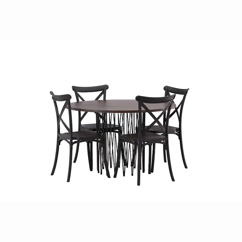 Matgrupp furniture/fashion Stone Rund med 4 Crosett Stolar