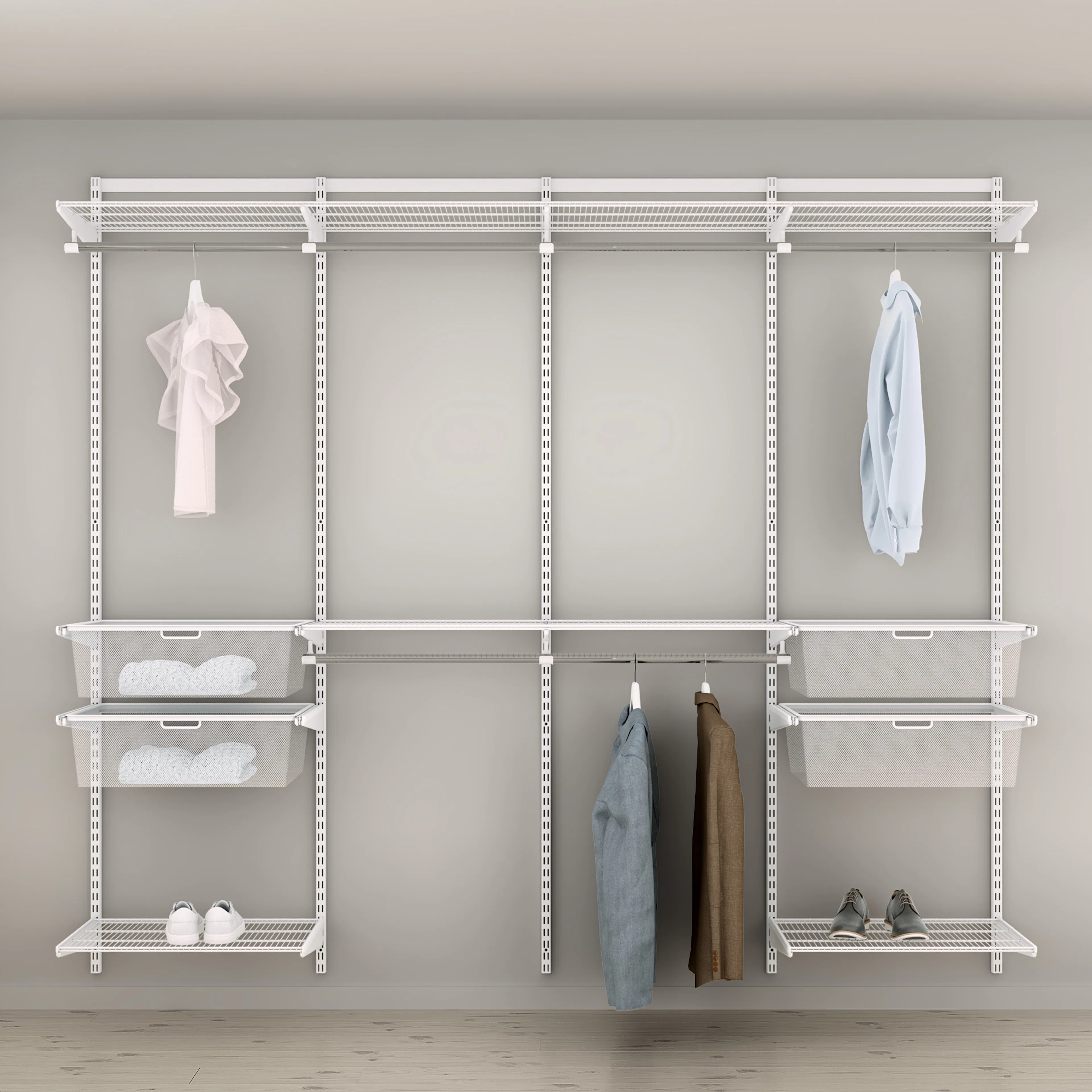 Garderobslösning Elfa Ready Solution Classic 18 Vit B: 2496 mm