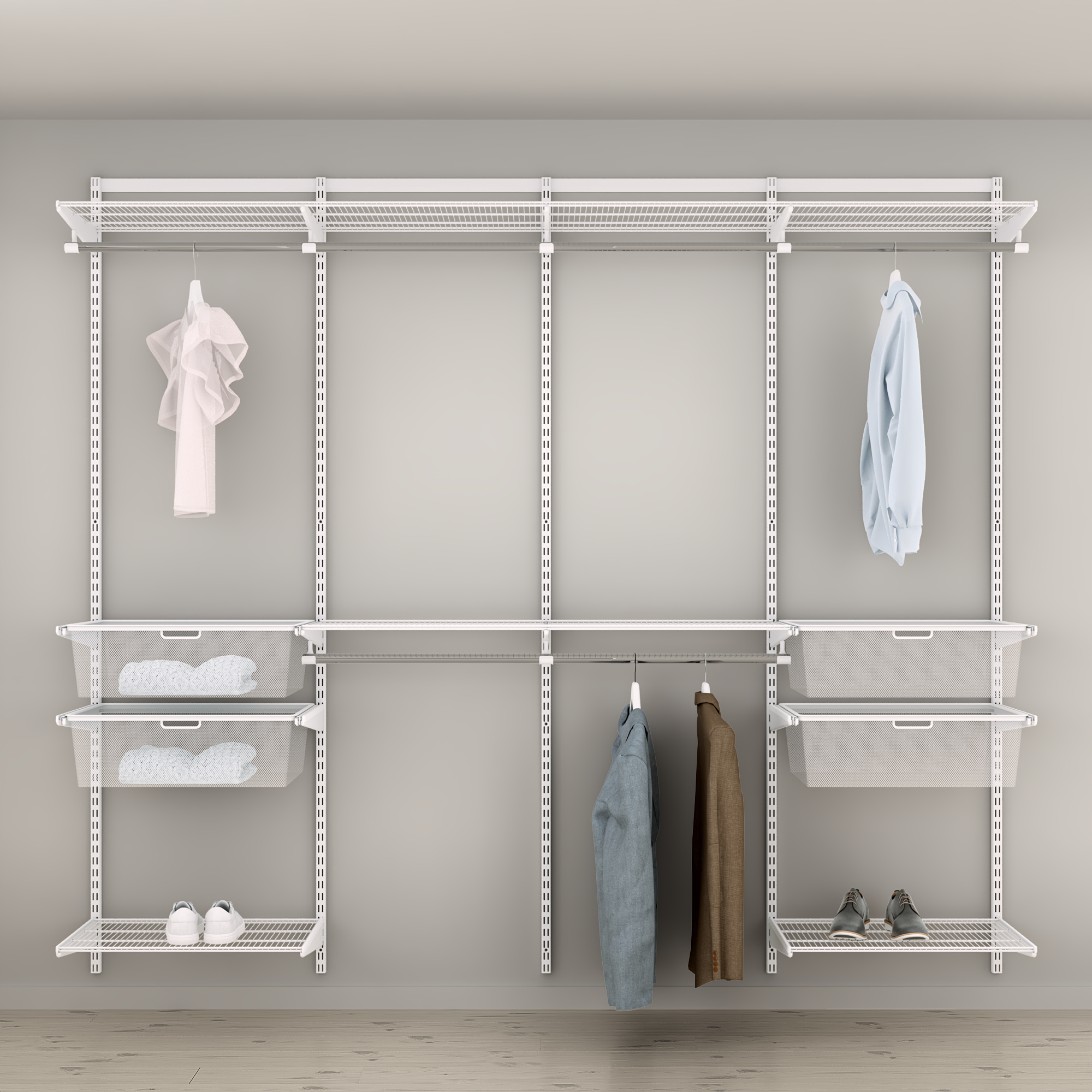 Garderobslösning Elfa Ready Solution Classic 18 247 cm Vit