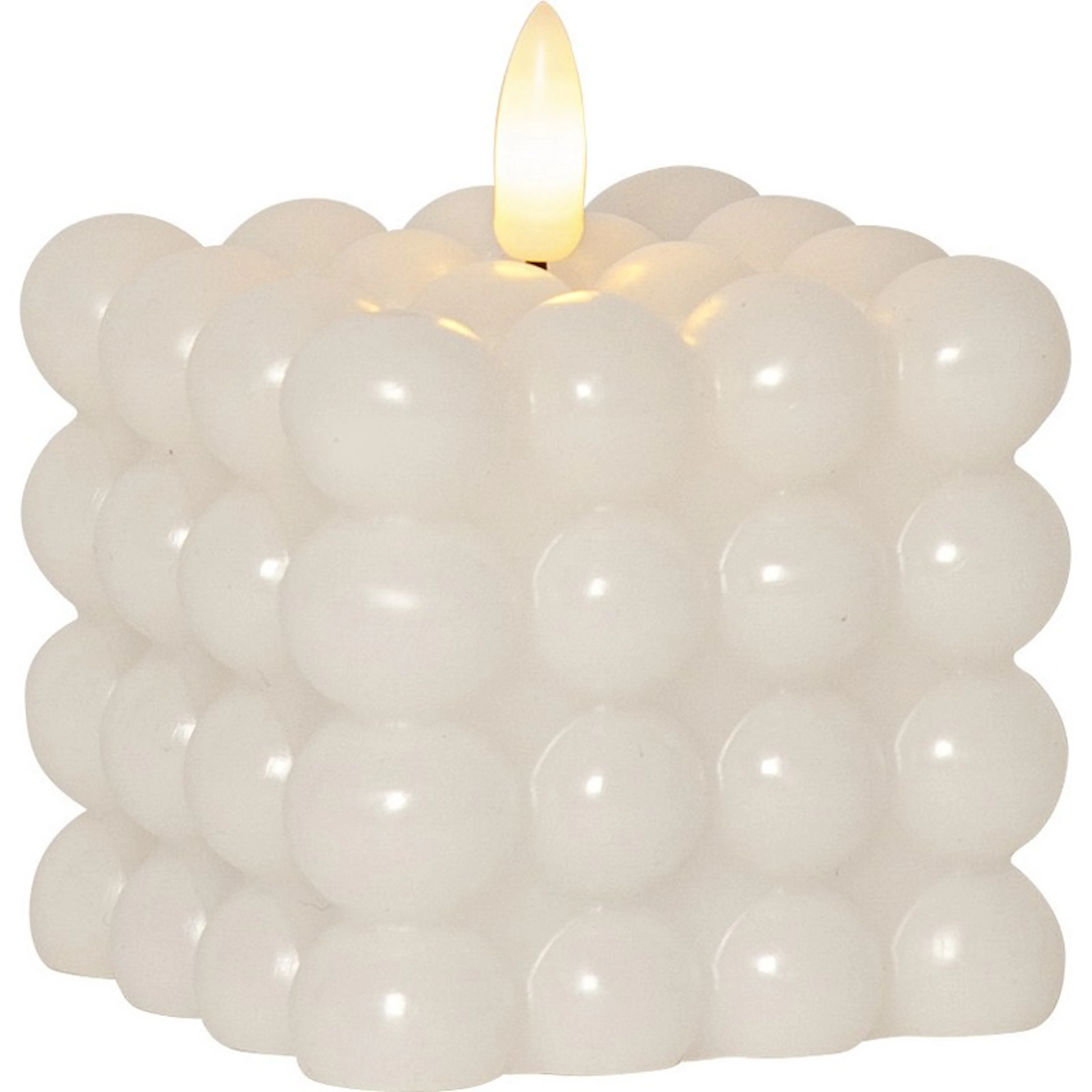 LED Blockljus Flamme Dot vit Vit