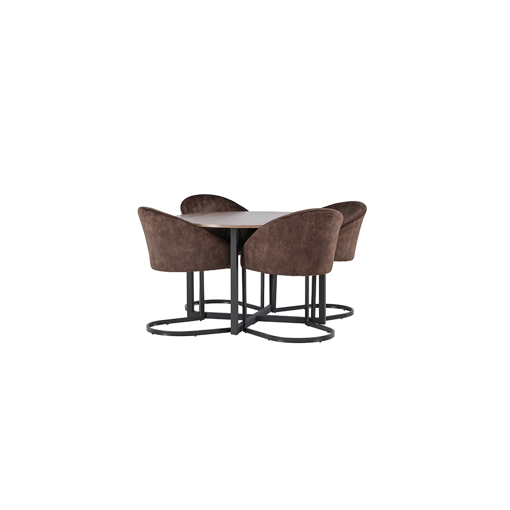 Matgrupp Venture Home Durango Ø120 cm med 4 st Evening stolar