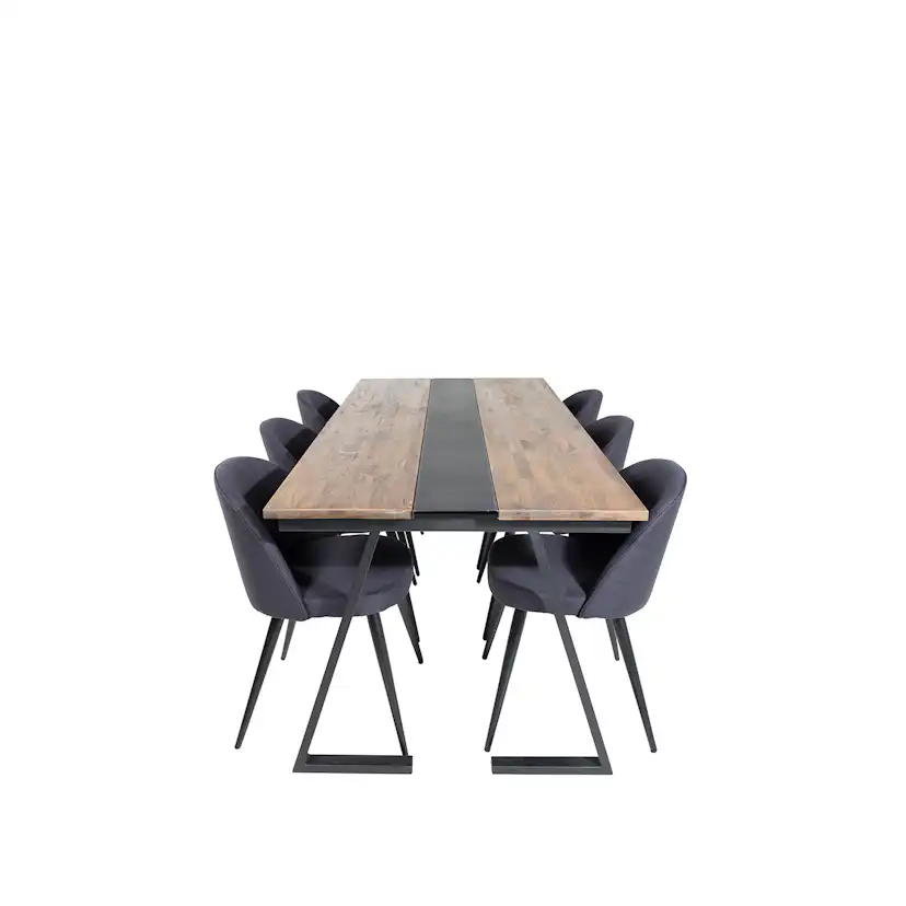 Matgrupp Venture Home Jane med 6 Valentina Stolar Polyestertyg