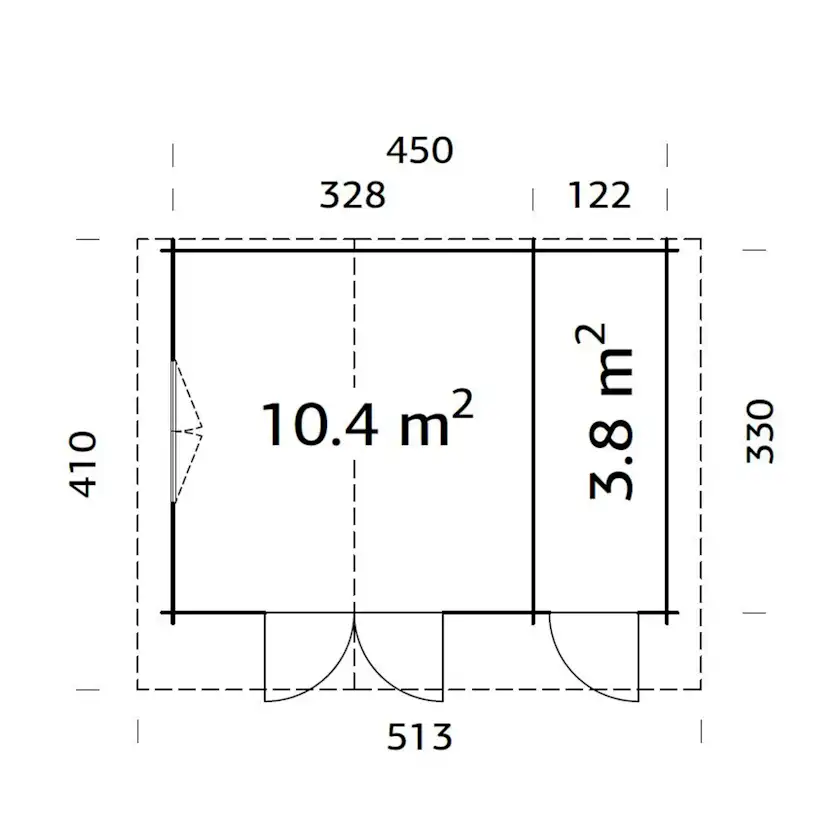 Stuga Emma 14,2 m2 Obehandlad