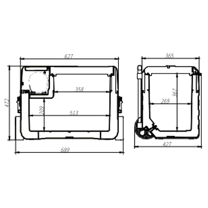 Campingkyl Frezzer Pro 42L 12/24V 230V Med Frys