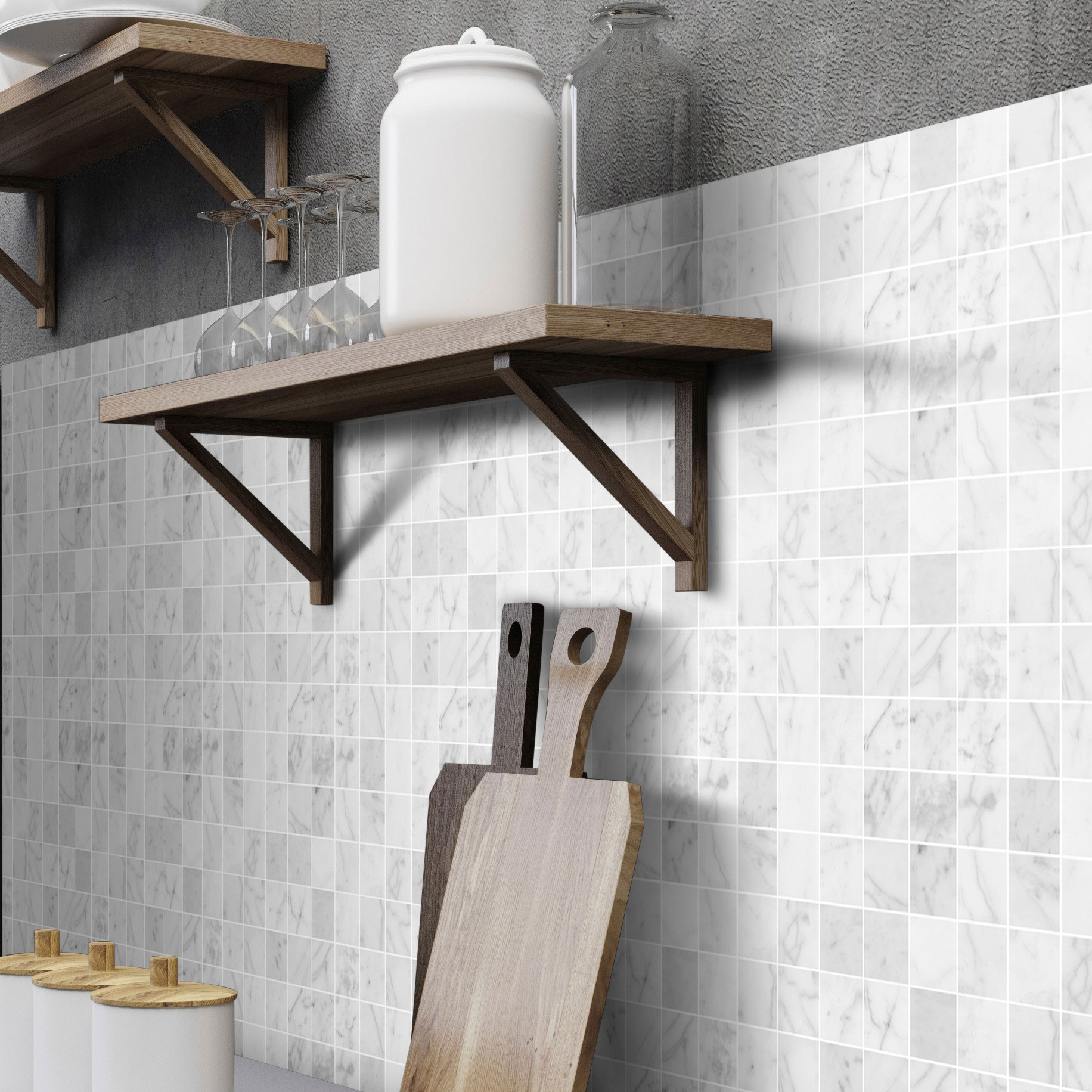 Mosaik Arredo Marmor Arredo Carrara Matt Vit 5x5 cm