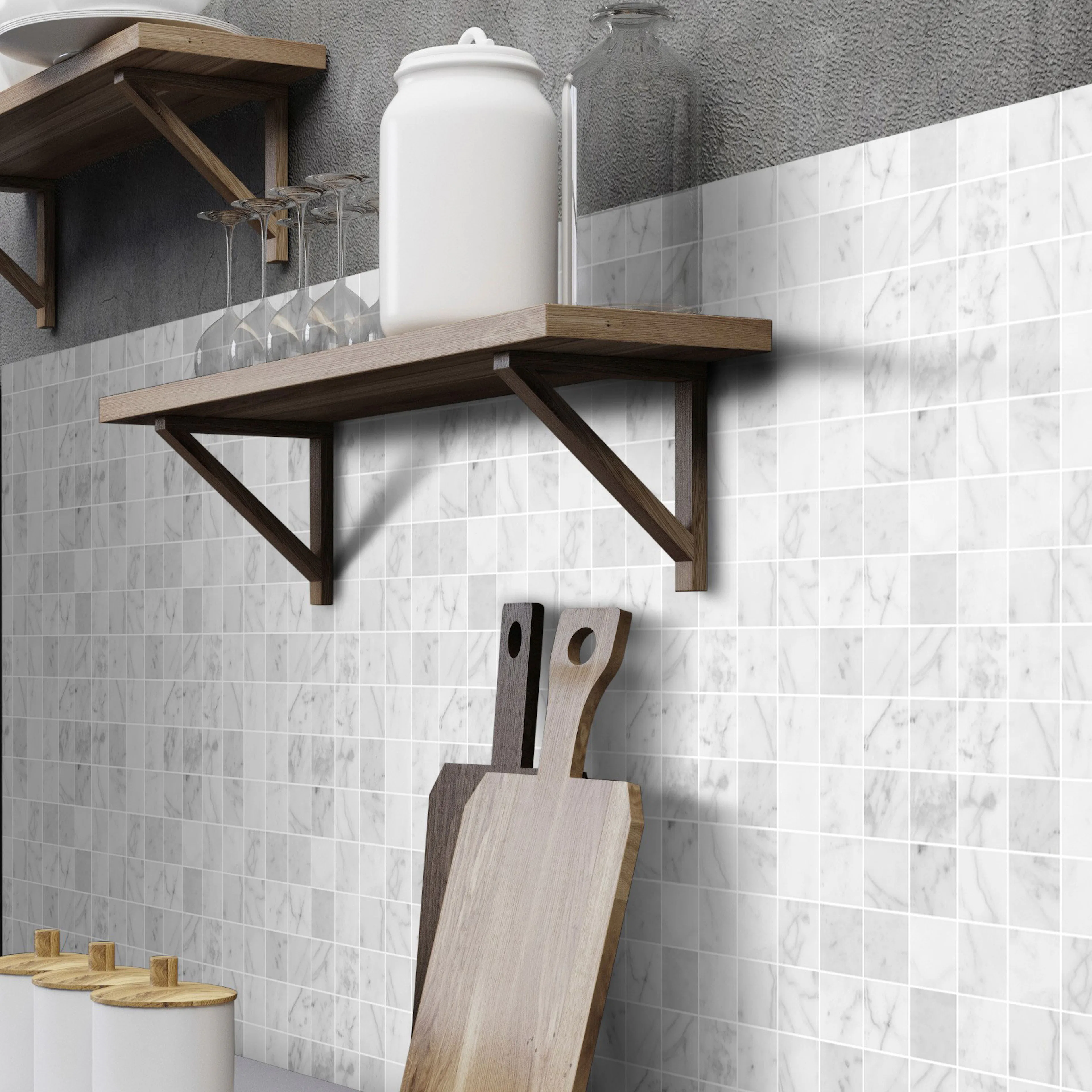 Mosaik Arredo Marmor Arredo Carrara Matt Vit 5x5 cm
