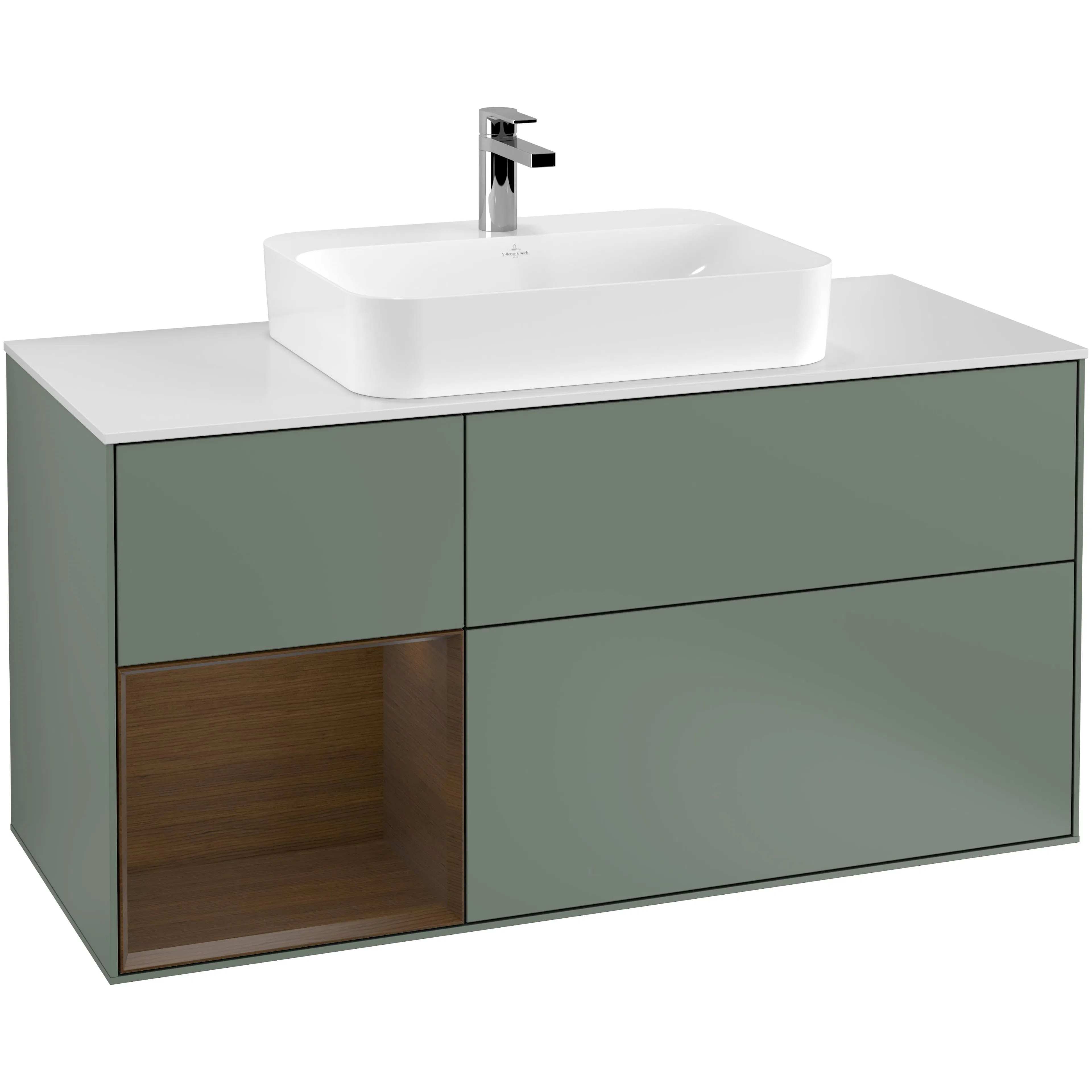 Tvättställsskåp Villeroy & Boch Finion med 3 Lådor Hylla och Bänkskiva för Ytmonterat Tvättställ