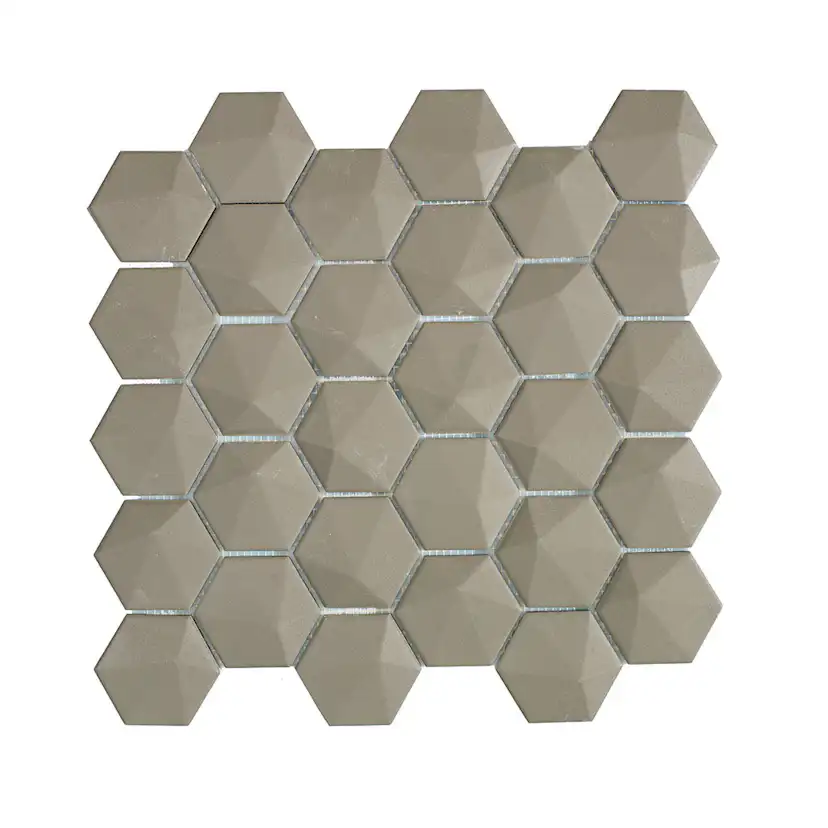 Kakel Natucer Ceramica Natural Hex Grå 3D 6x7 cm