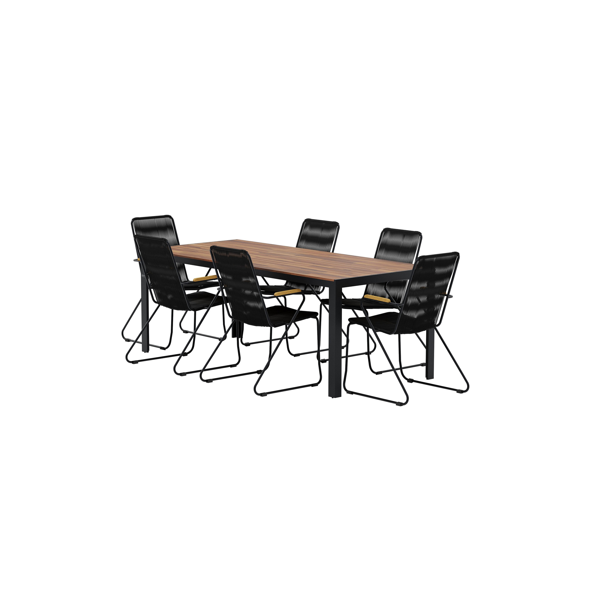 Matgrupp Utomhus Venture Home Bois 90x205 cm med 6 st Bois Trädgårdsstolar