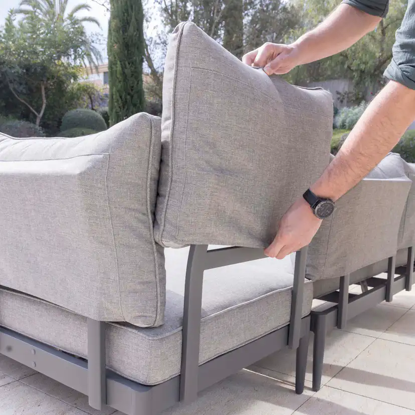 Loungegrupp LifestyleGarden TOPAZ vänster/höger 2-sitssoffa x 2 + soffbord 73 cm