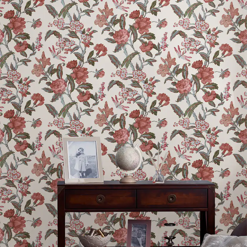 Tapet Laura Ashley Minera Crimson Röd 118488