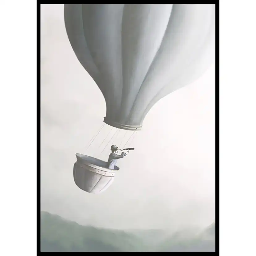 Poster Gallerix Flying With Hot Air Balloon