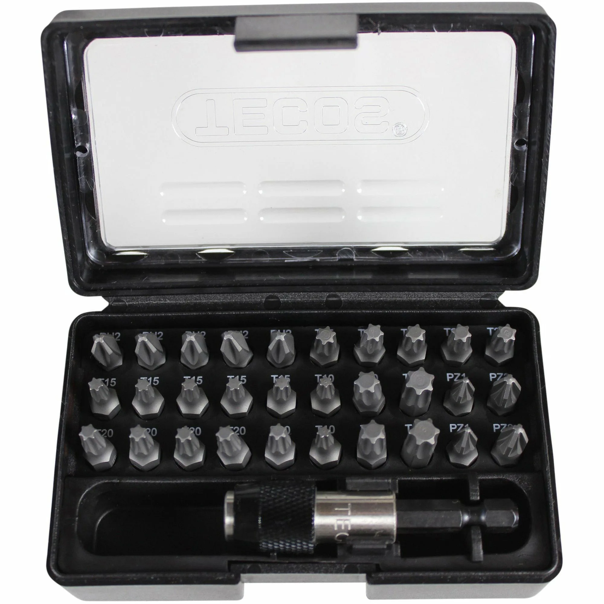 Bitsset Tecos 31 Delar svart i box